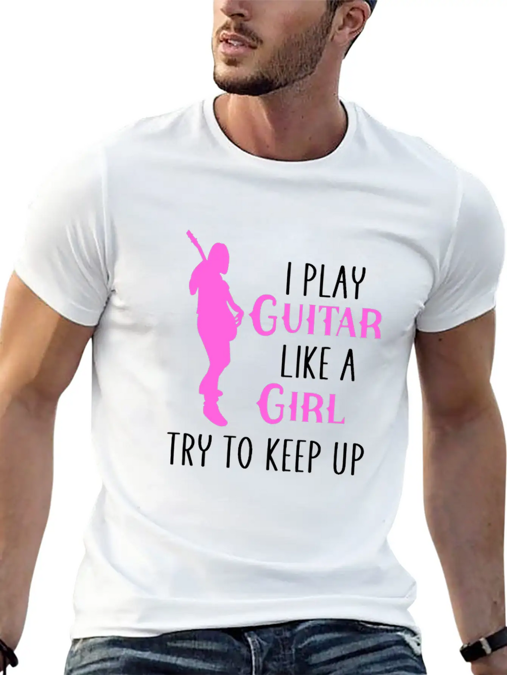 I Play Guitar Like A Girl Classic Cotton Tee – Unisex Comfort For Any Season