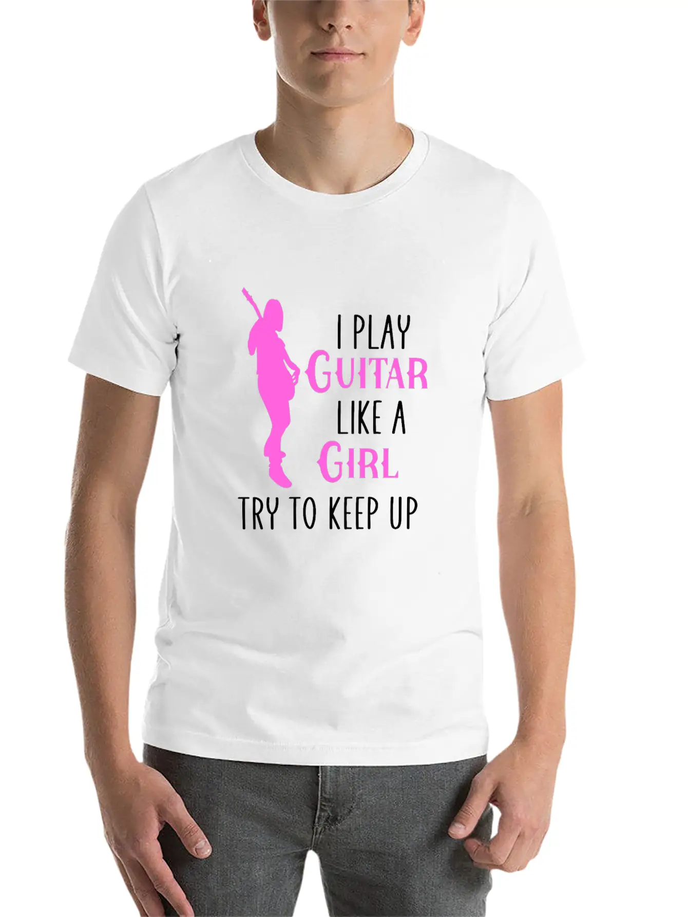 I Play Guitar Like A Girl Classic Cotton Tee – Unisex Comfort For Any Season
