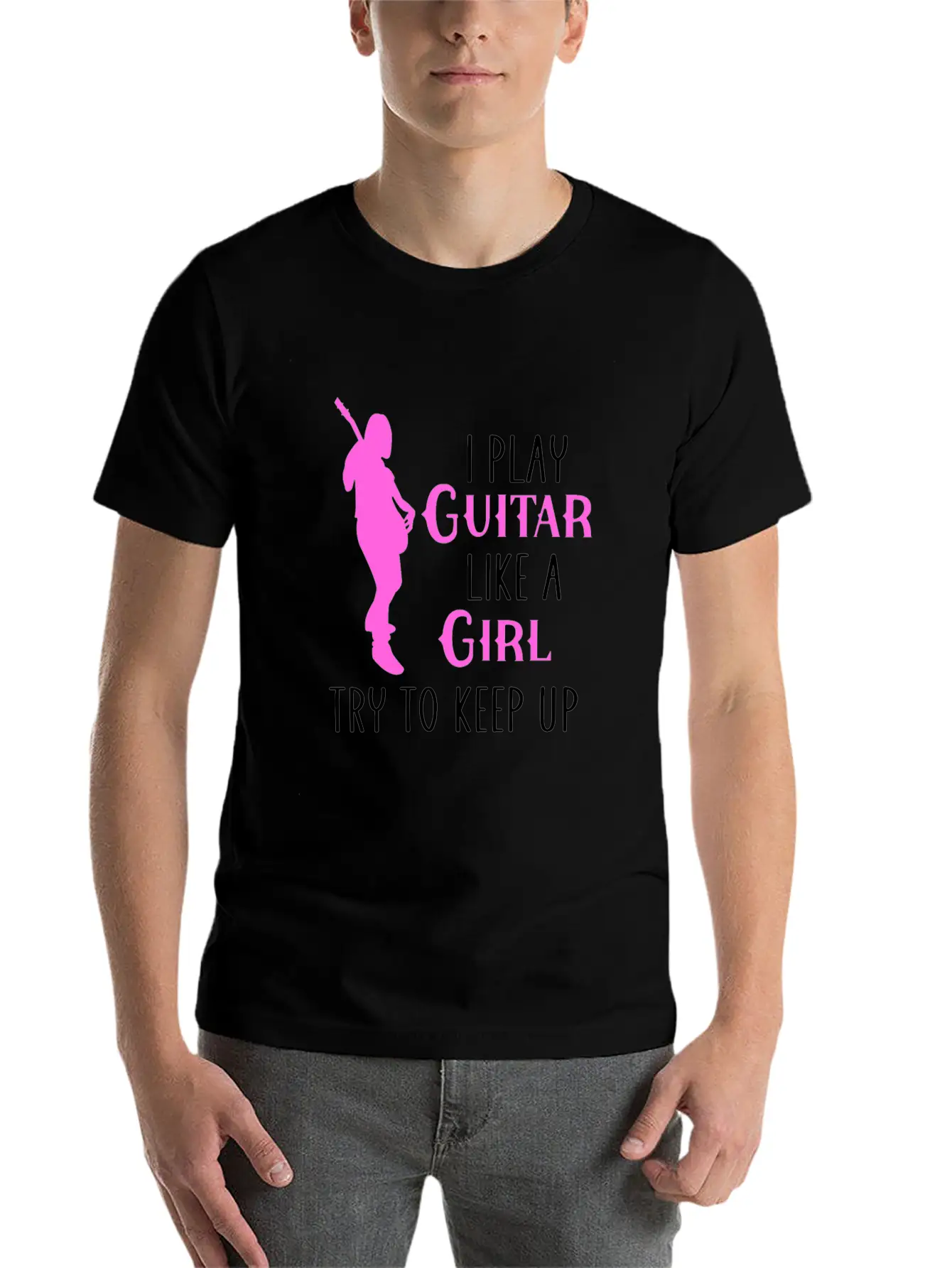 I Play Guitar Like A Girl Classic Cotton Tee – Unisex Comfort For Any Season