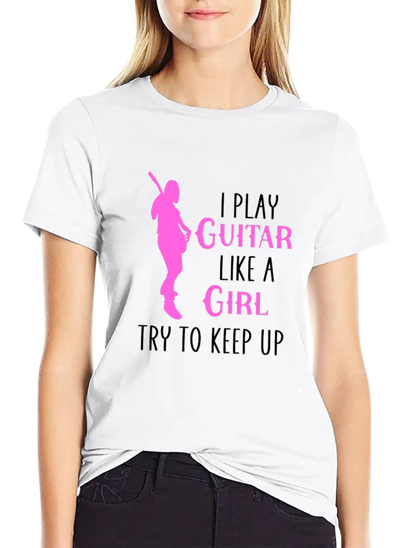 I Play Guitar Like A Girl Classic Cotton Tee – Unisex Comfort For Any Season