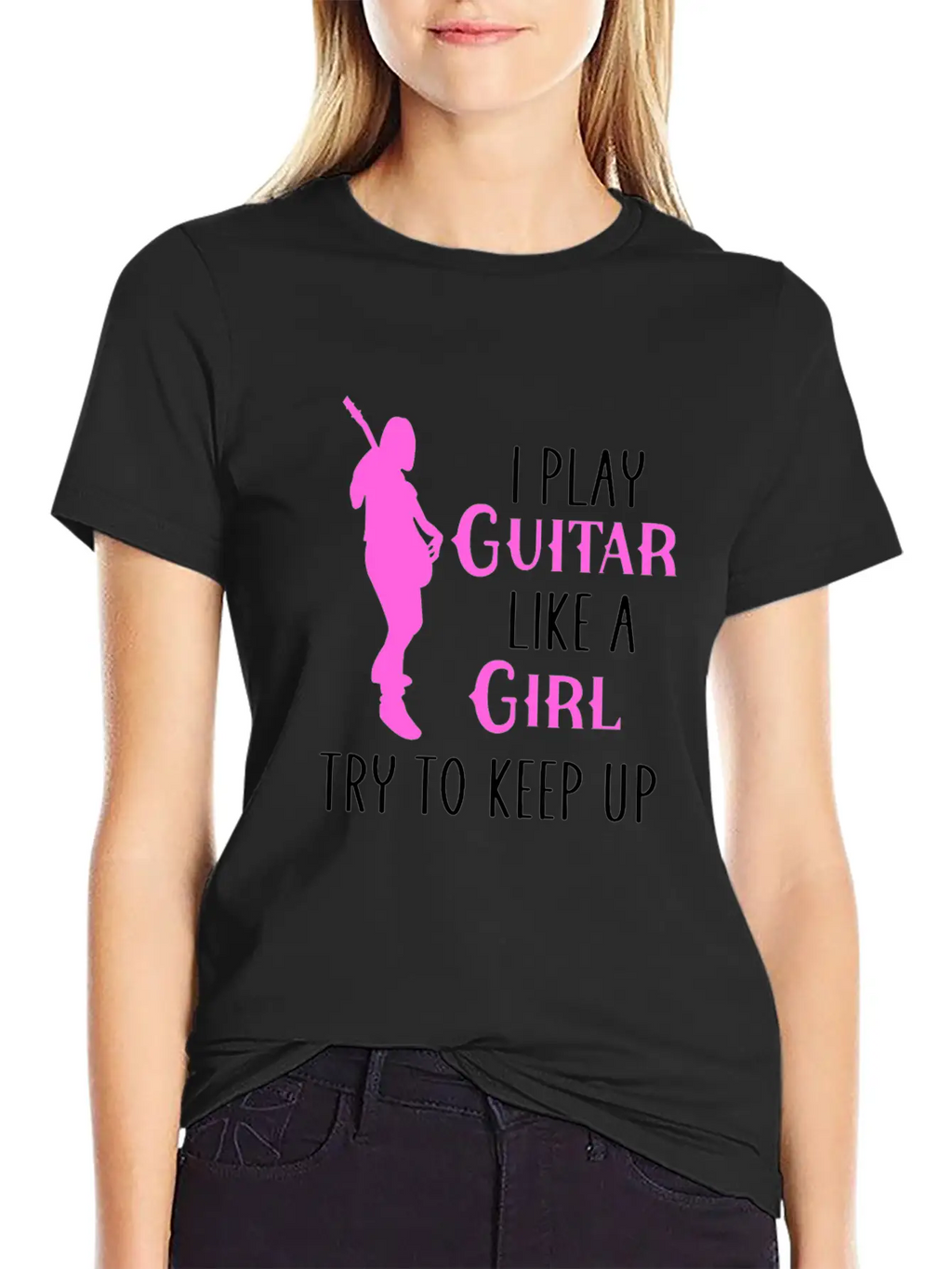 I Play Guitar Like A Girl Classic Cotton Tee – Unisex Comfort For Any Season