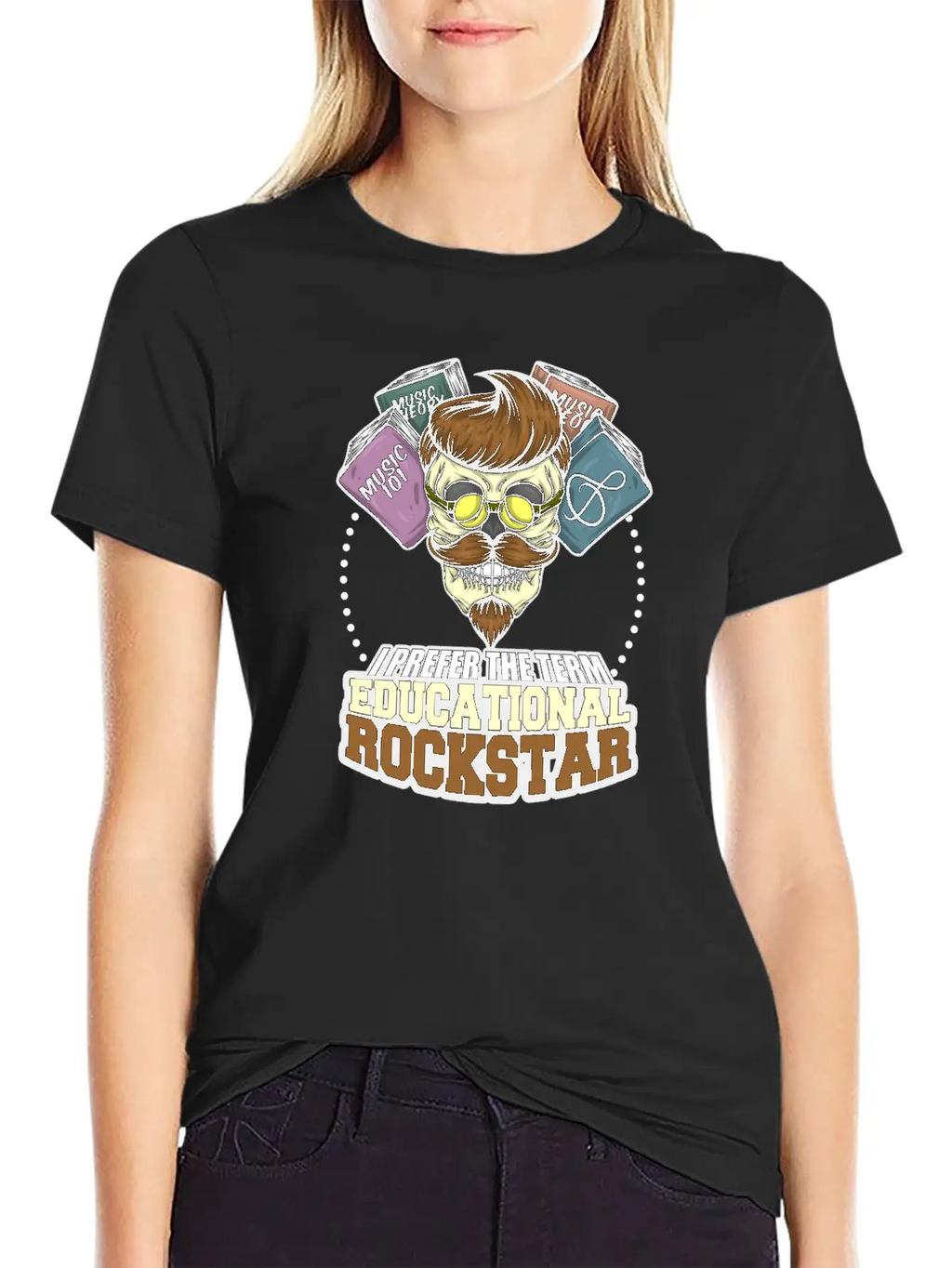 I Prefer The Term Educational Rockstar Musician Essential Cotton Tee For Daily Outfits – Unisex Style