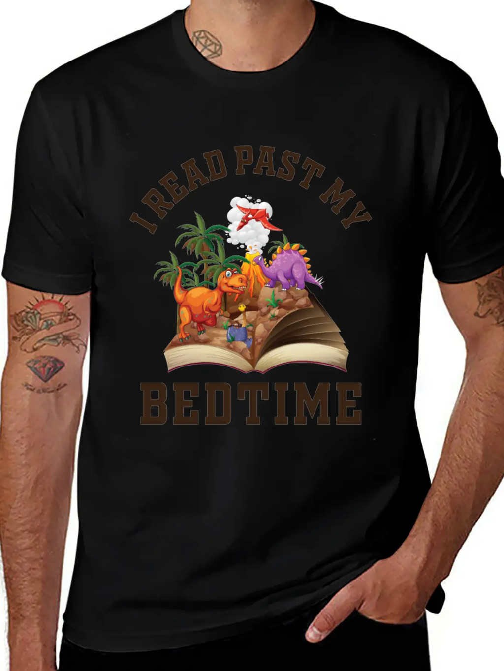 I Read Past My Bedtime Reading Dinosaur Breathable Soft Cotton T-Shirt – Timeless Casual Look