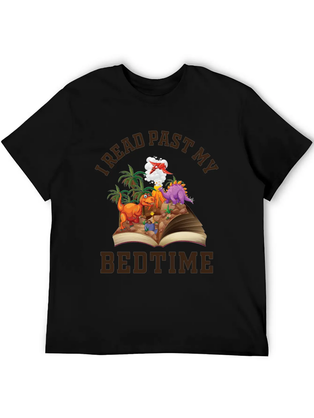 I Read Past My Bedtime Reading Dinosaur Breathable Soft Cotton T-Shirt – Timeless Casual Look