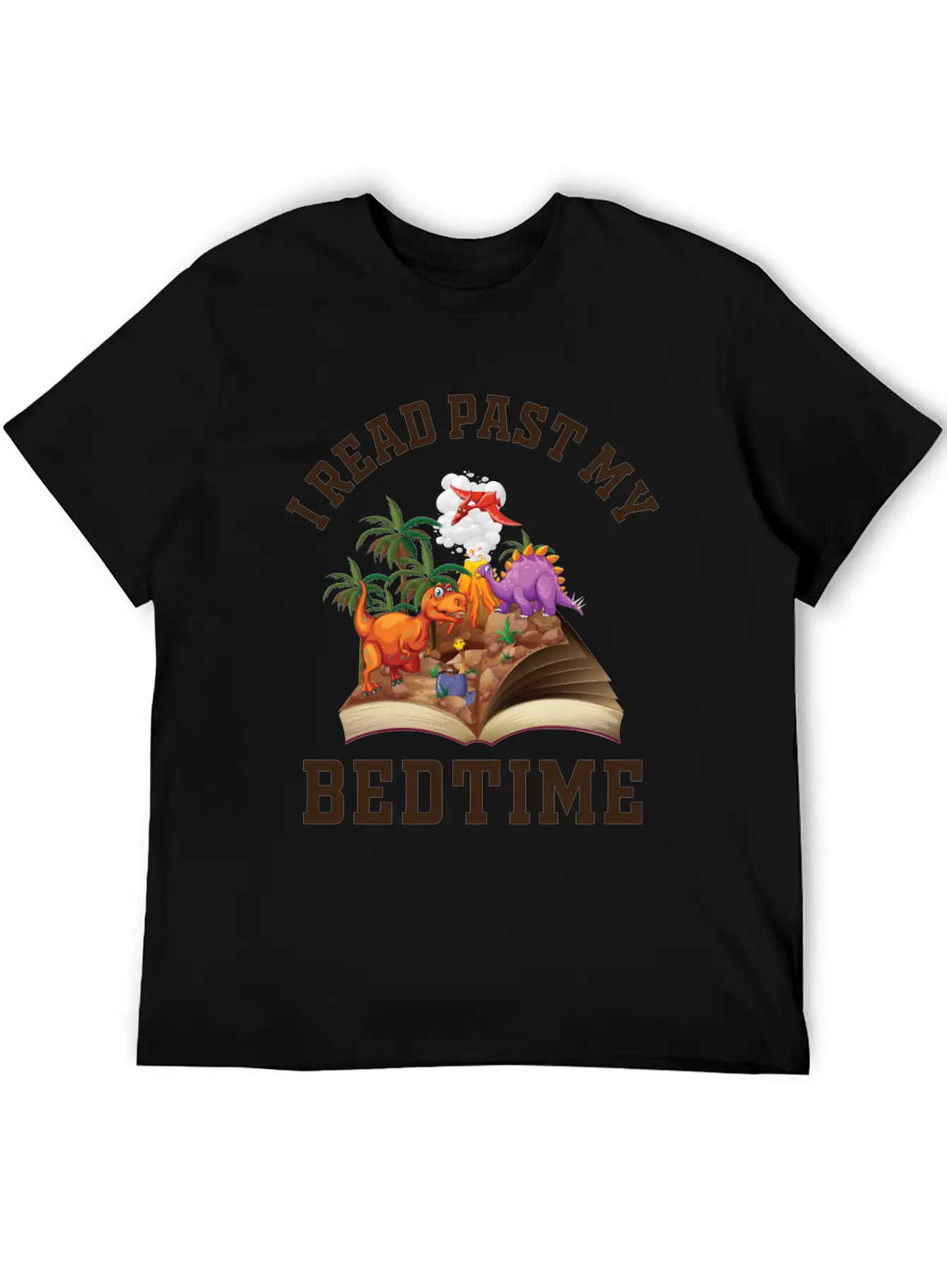 I Read Past My Bedtime Reading Dinosaur Breathable Soft Cotton T-Shirt – Timeless Casual Look