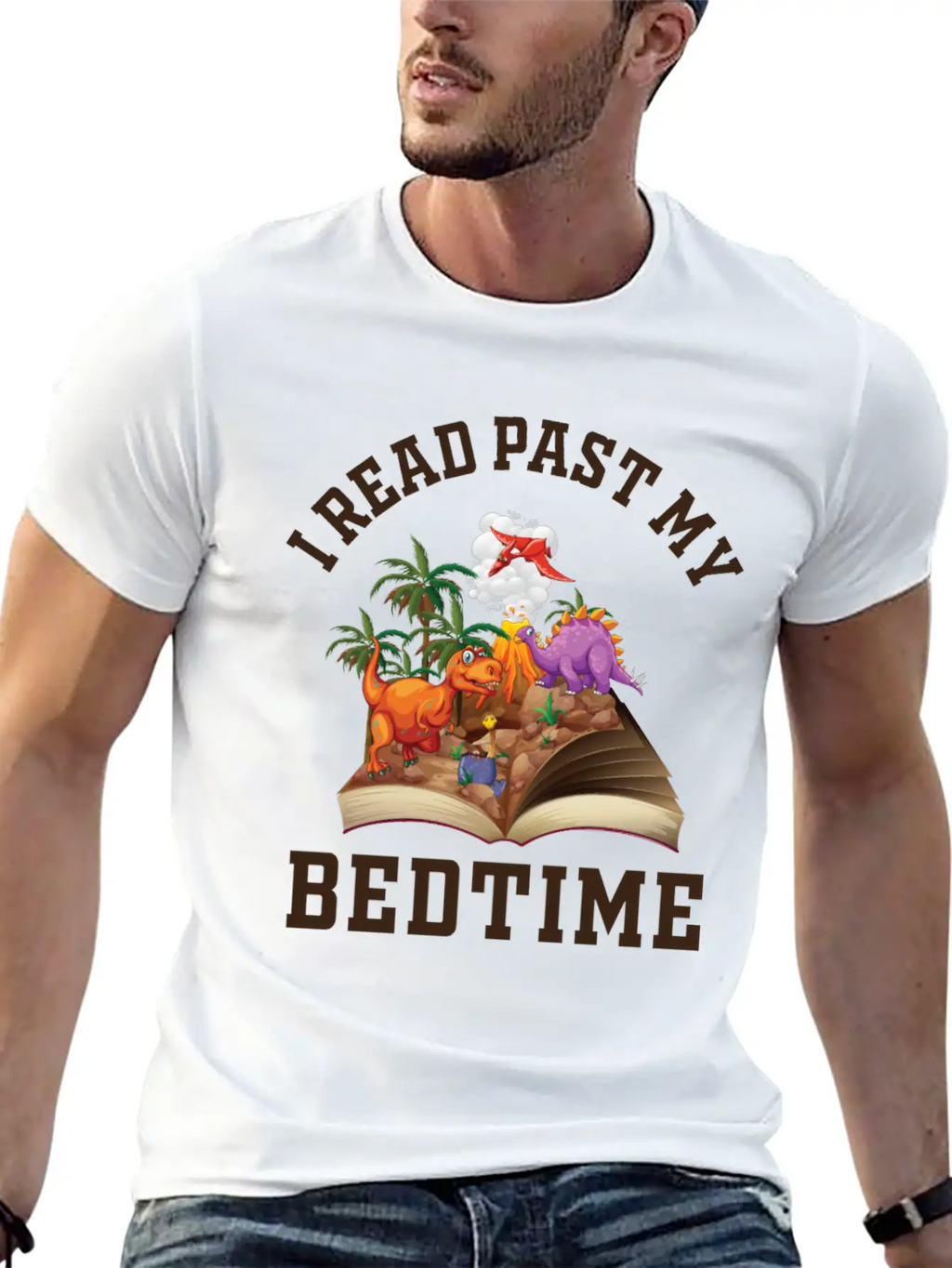 I Read Past My Bedtime Reading Dinosaur Breathable Soft Cotton T-Shirt – Timeless Casual Look