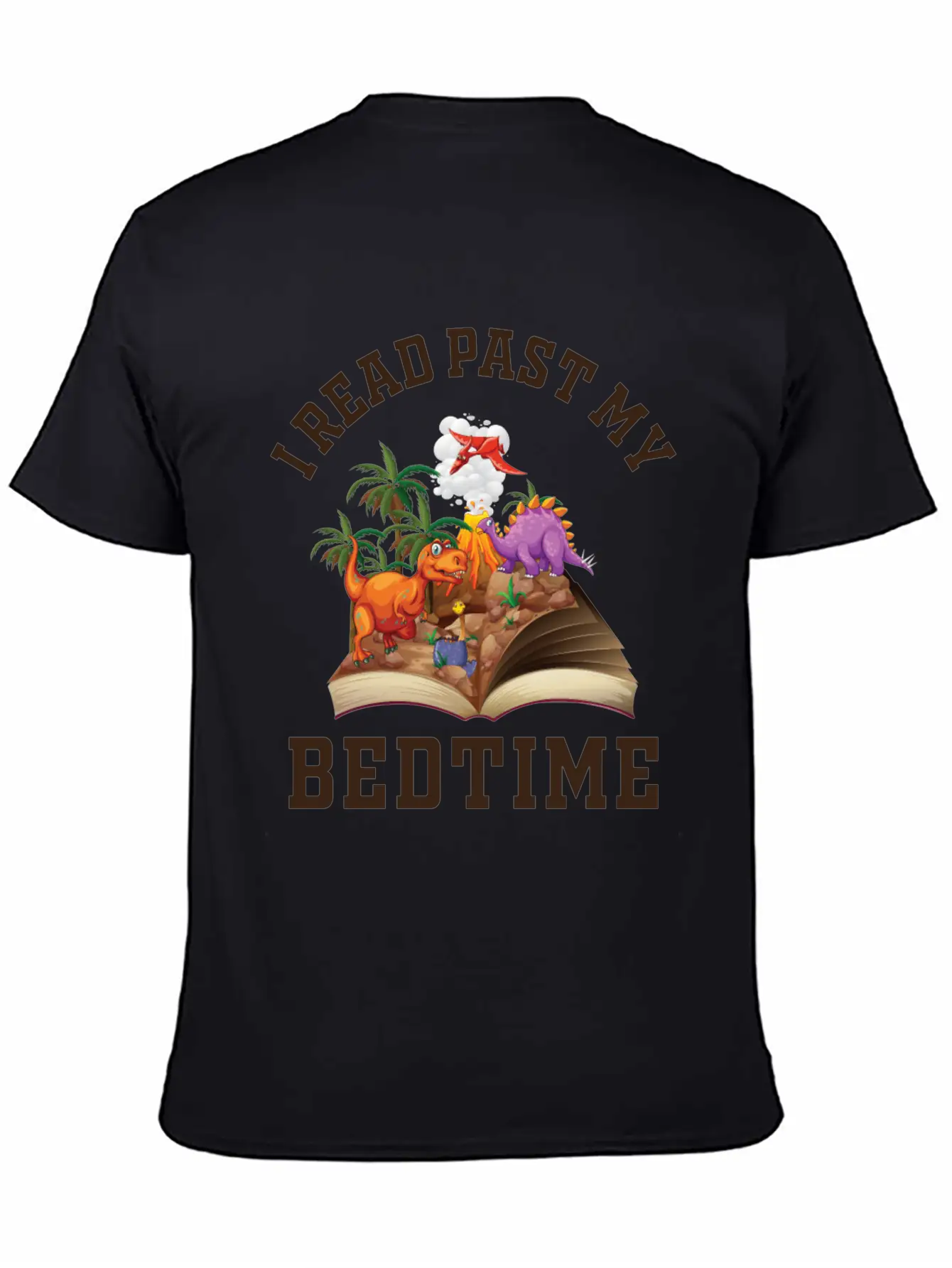I Read Past My Bedtime Reading Dinosaur Breathable Soft Cotton T-Shirt – Timeless Casual Look