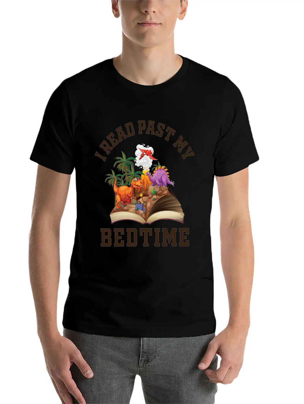 I Read Past My Bedtime Reading Dinosaur Breathable Soft Cotton T-Shirt – Timeless Casual Look