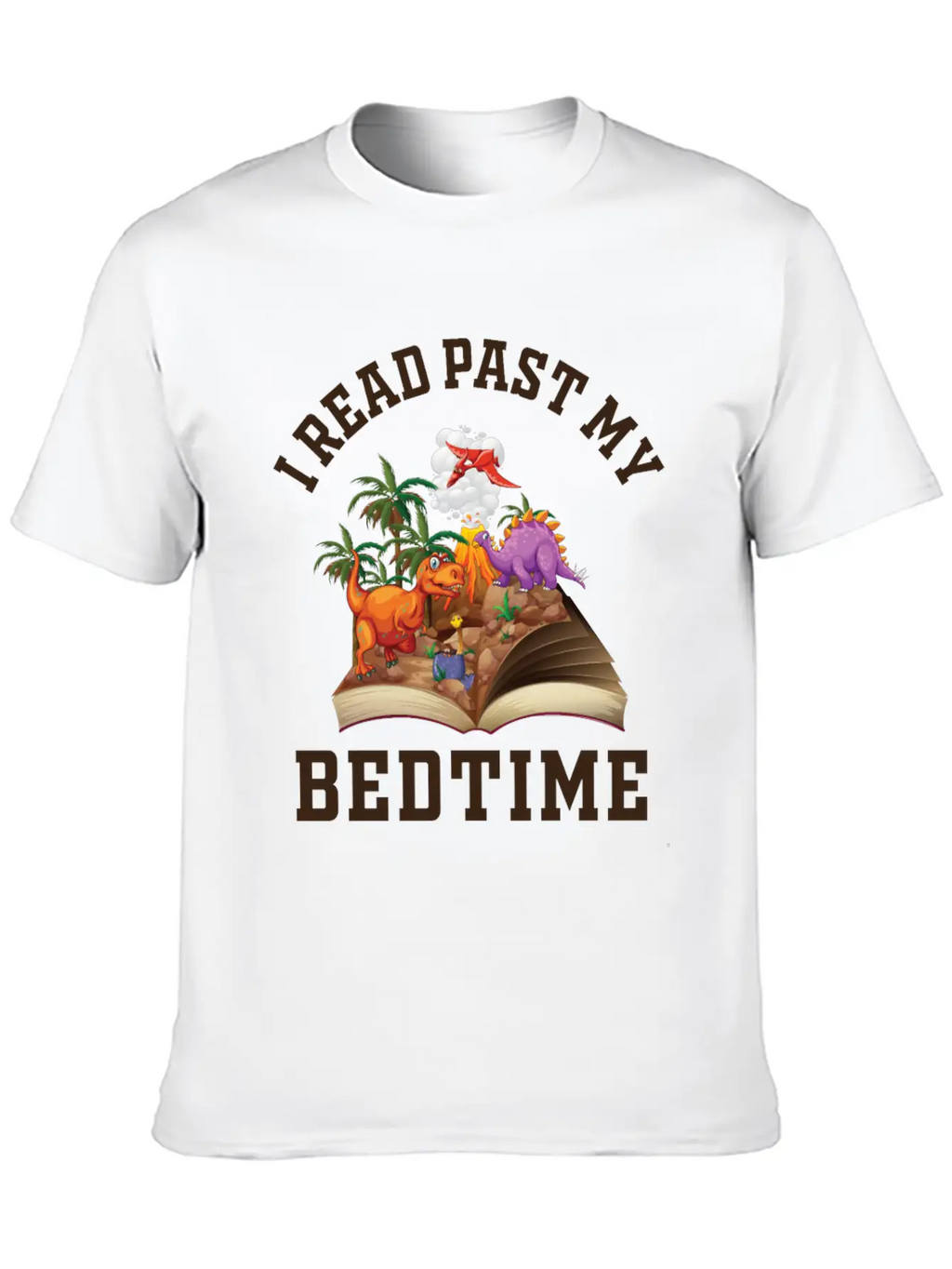 I Read Past My Bedtime Reading Dinosaur Breathable Soft Cotton T-Shirt – Timeless Casual Look