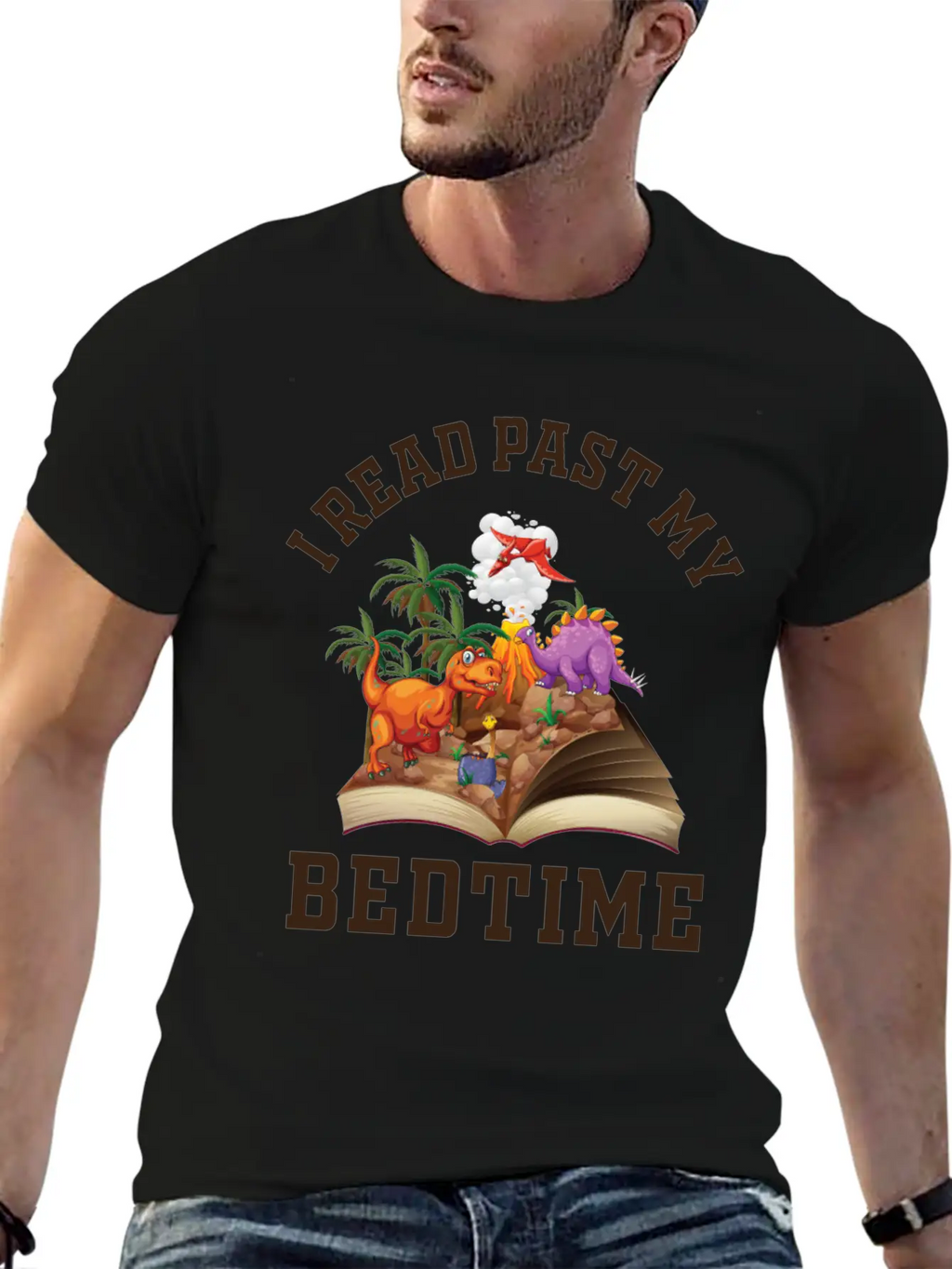 I Read Past My Bedtime Reading Dinosaur Breathable Soft Cotton T-Shirt – Timeless Casual Look