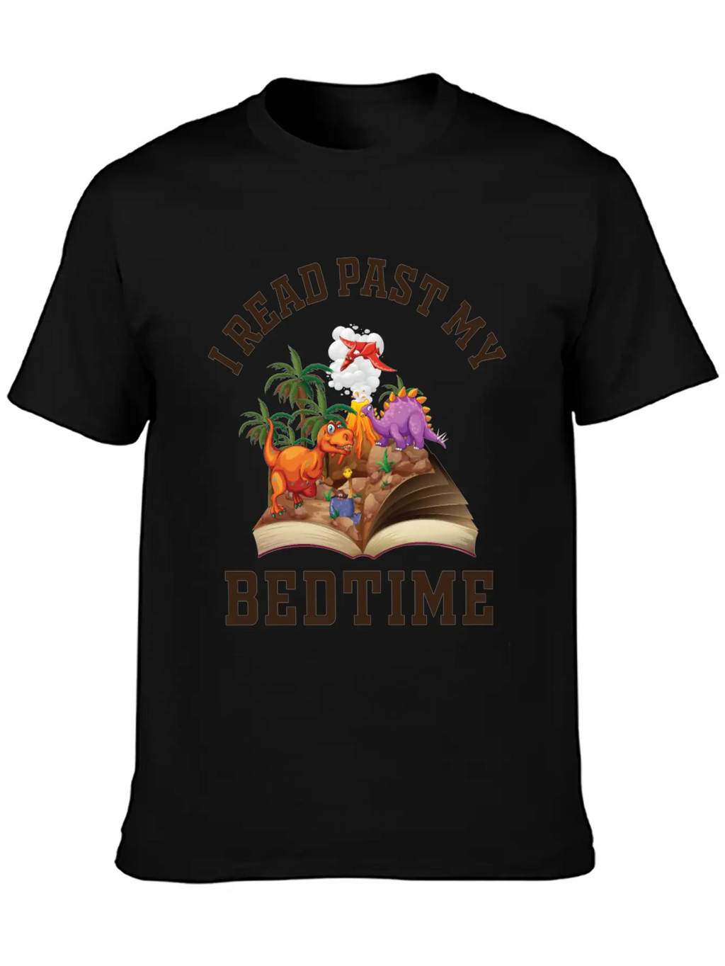 I Read Past My Bedtime Reading Dinosaur Breathable Soft Cotton T-Shirt – Timeless Casual Look