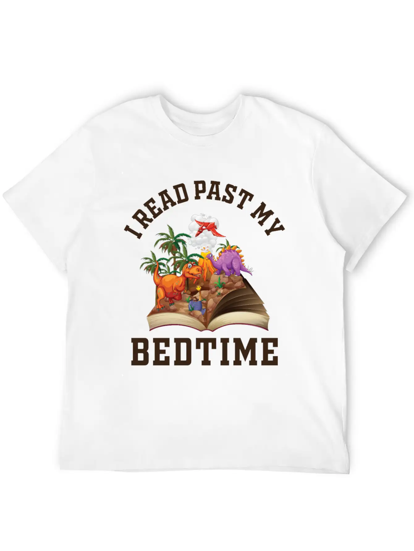 I Read Past My Bedtime Reading Dinosaur Breathable Soft Cotton T-Shirt – Timeless Casual Look