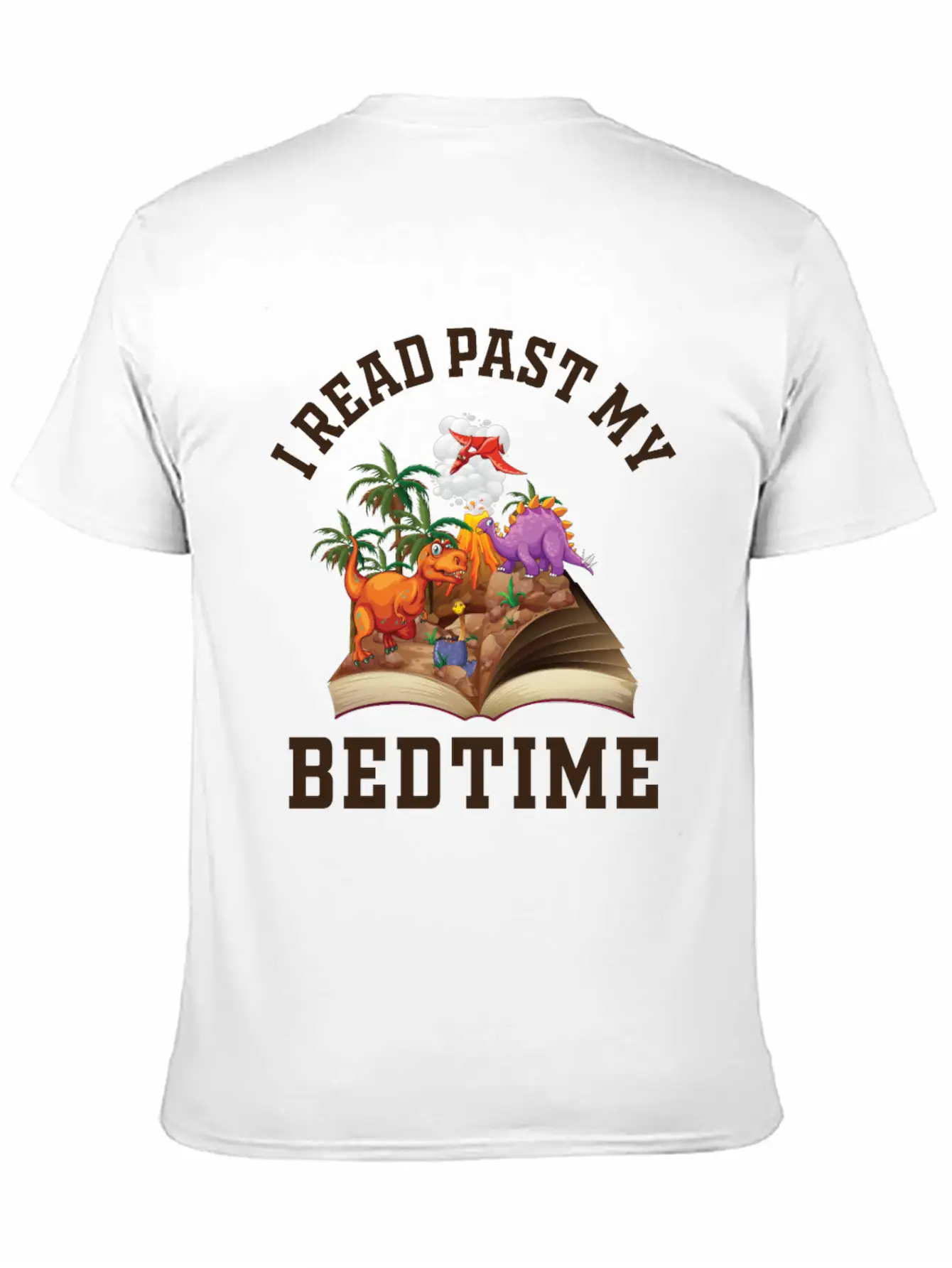 I Read Past My Bedtime Reading Dinosaur Breathable Soft Cotton T-Shirt – Timeless Casual Look