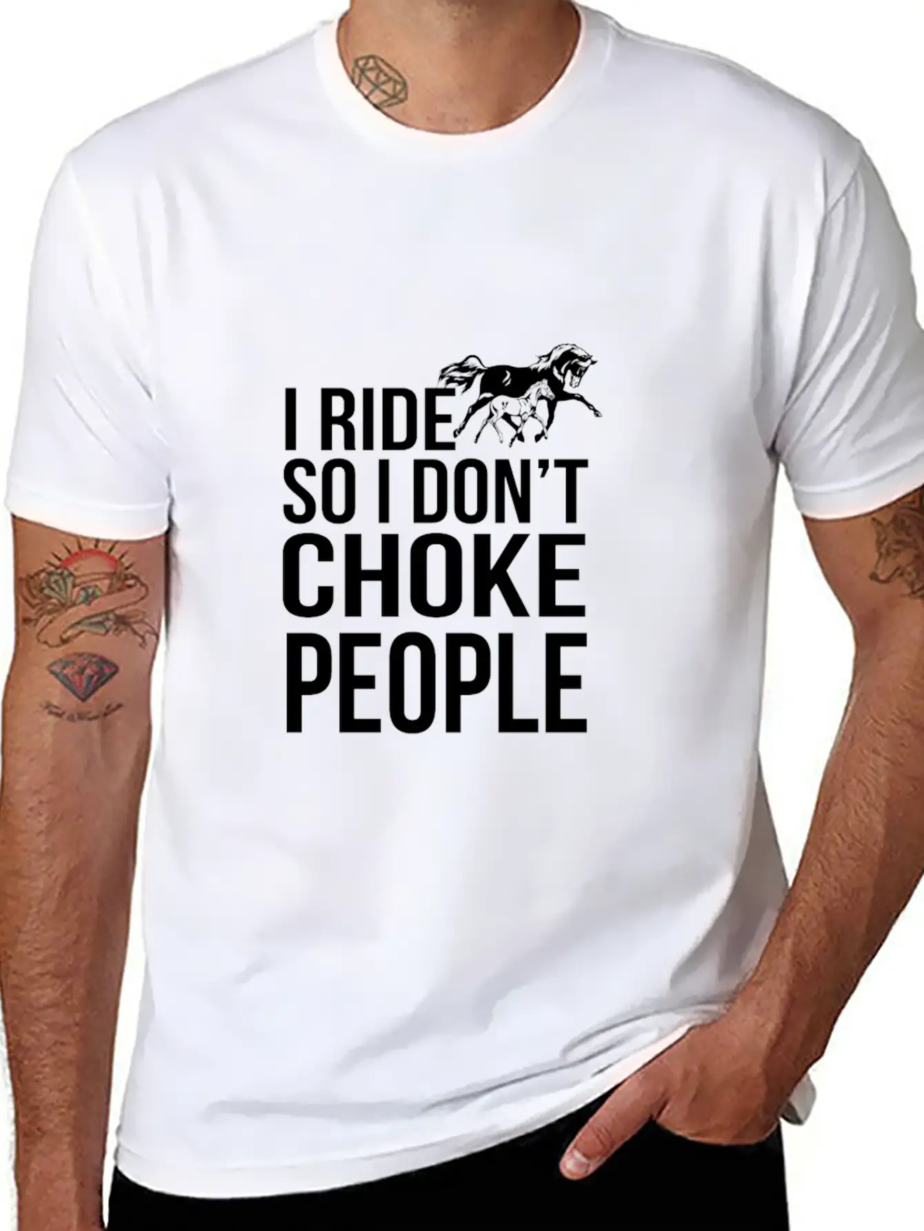 I Ride So I Don T Choke People Breathable Soft Cotton T-Shirt – Timeless Casual Look