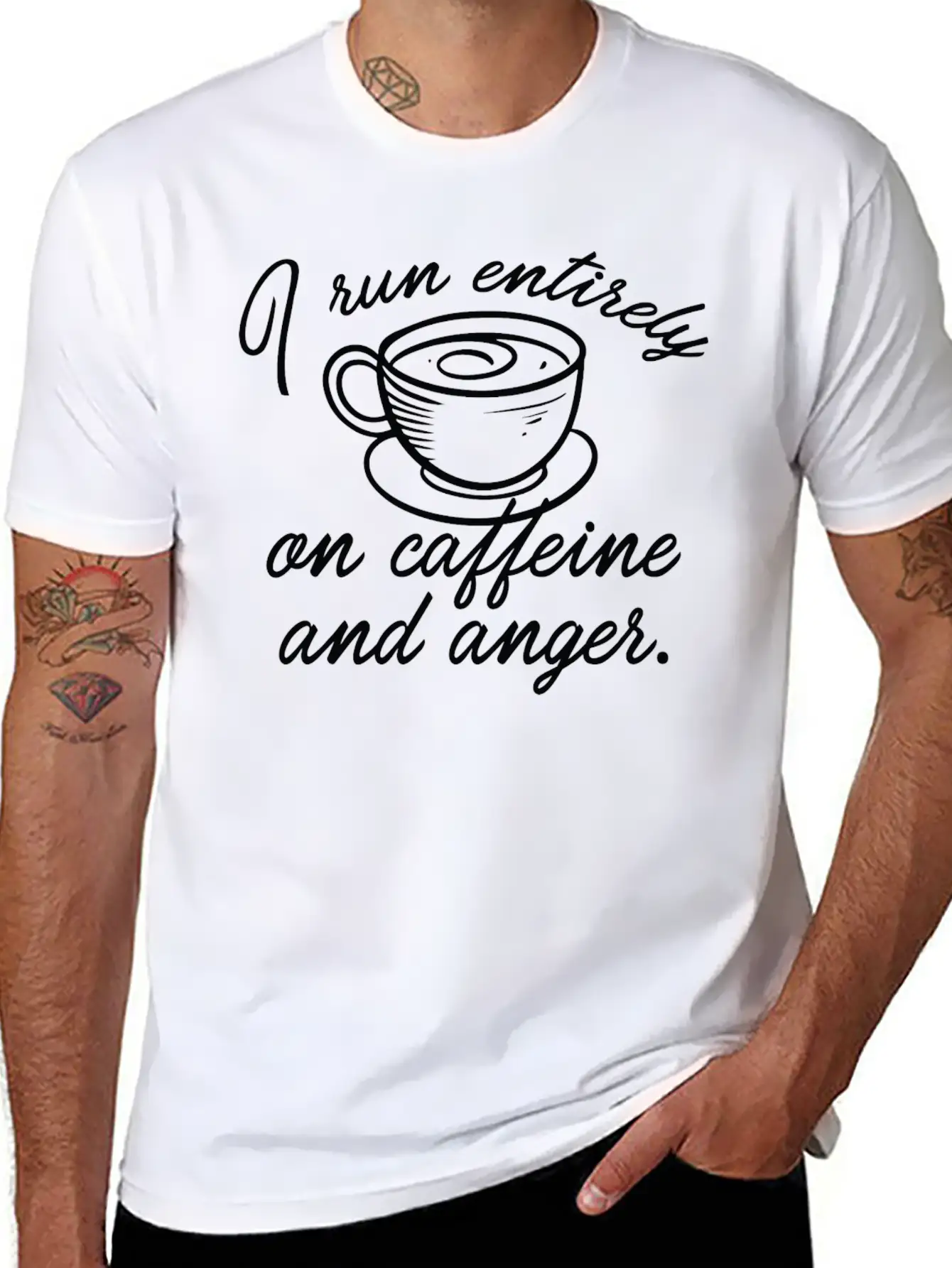 I Run Entirely On Caffeine And Anger Classic Cotton Tee – Unisex Comfort For Any Season