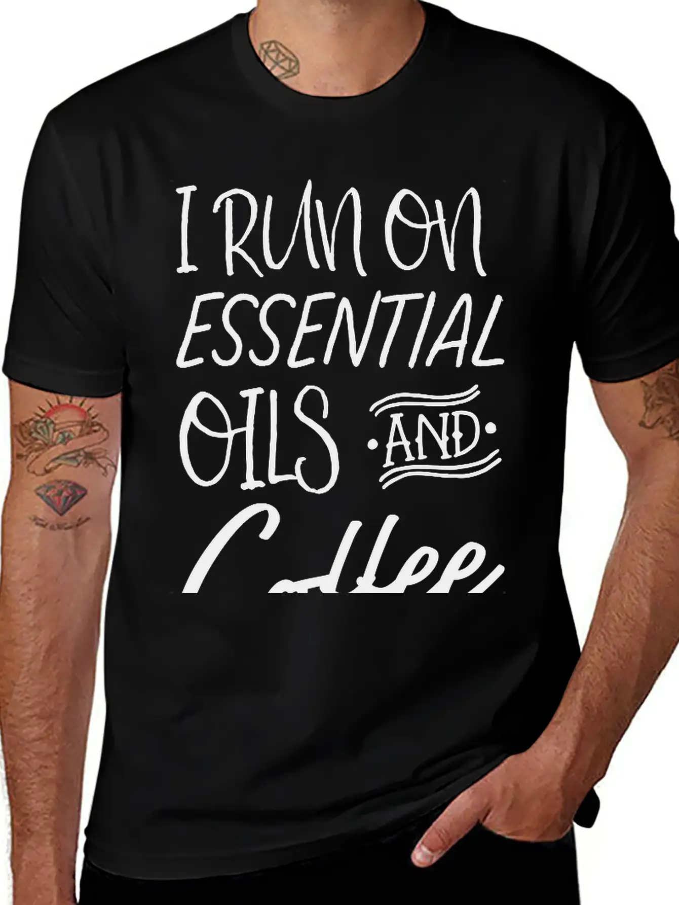 I Run On Essential Oils And Coffee Essential Cotton Tee For Daily Outfits – Unisex Style
