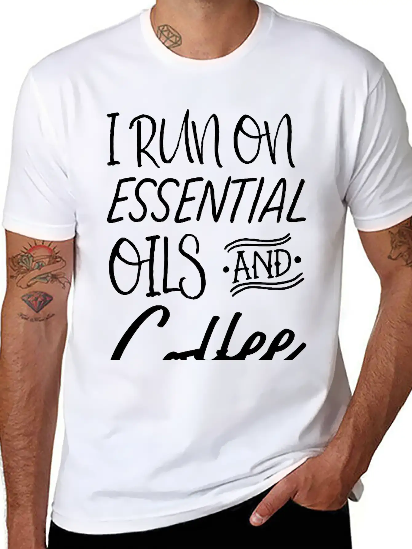I Run On Essential Oils And Coffee Essential Cotton Tee For Daily Outfits – Unisex Style