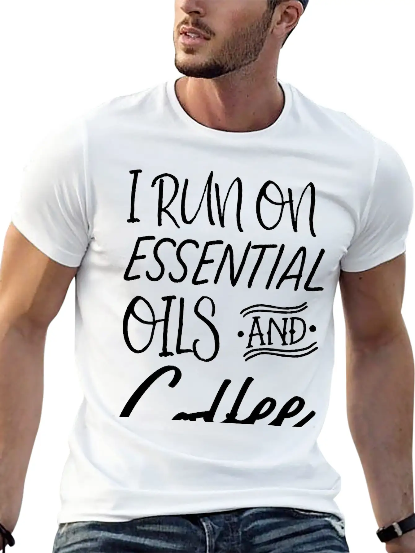 I Run On Essential Oils And Coffee Essential Cotton Tee For Daily Outfits – Unisex Style
