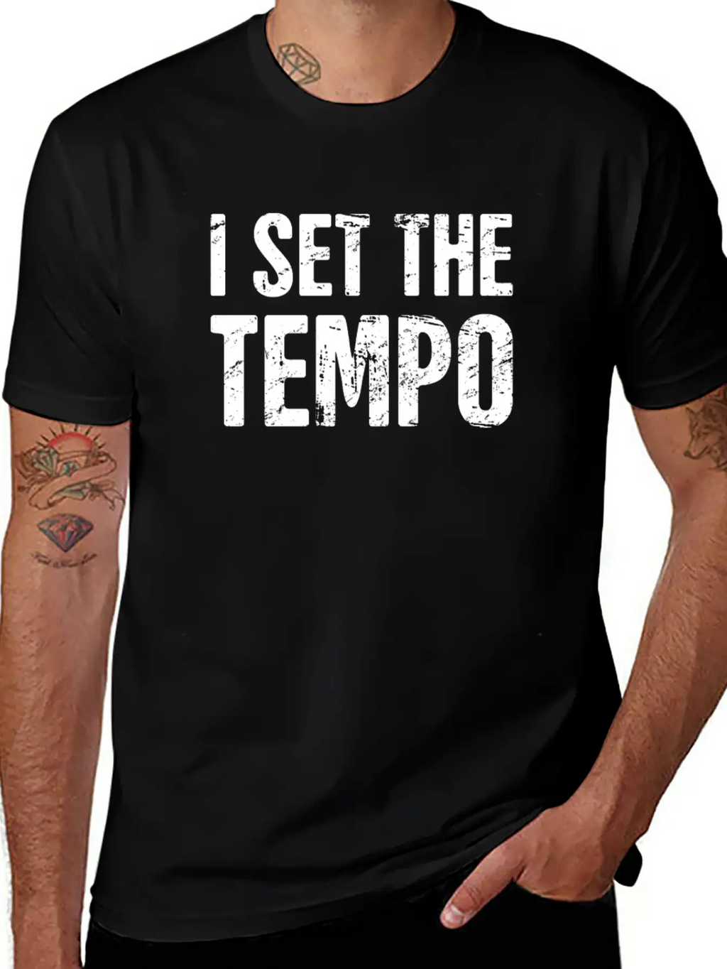 I Set The Tempo | Design For Drummers Essential Cotton Tee For Daily Outfits – Unisex Style