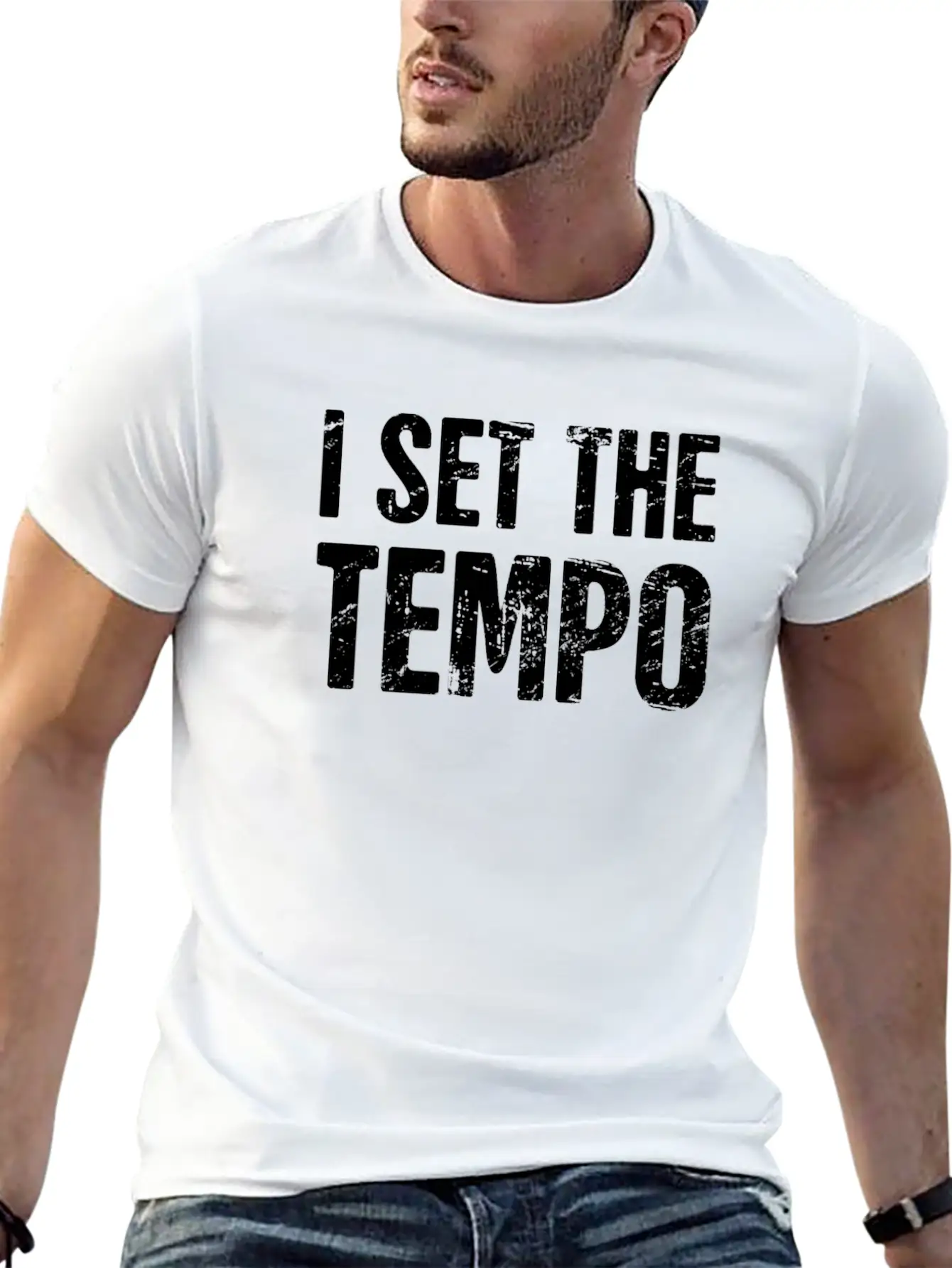I Set The Tempo | Design For Drummers Essential Cotton Tee For Daily Outfits – Unisex Style