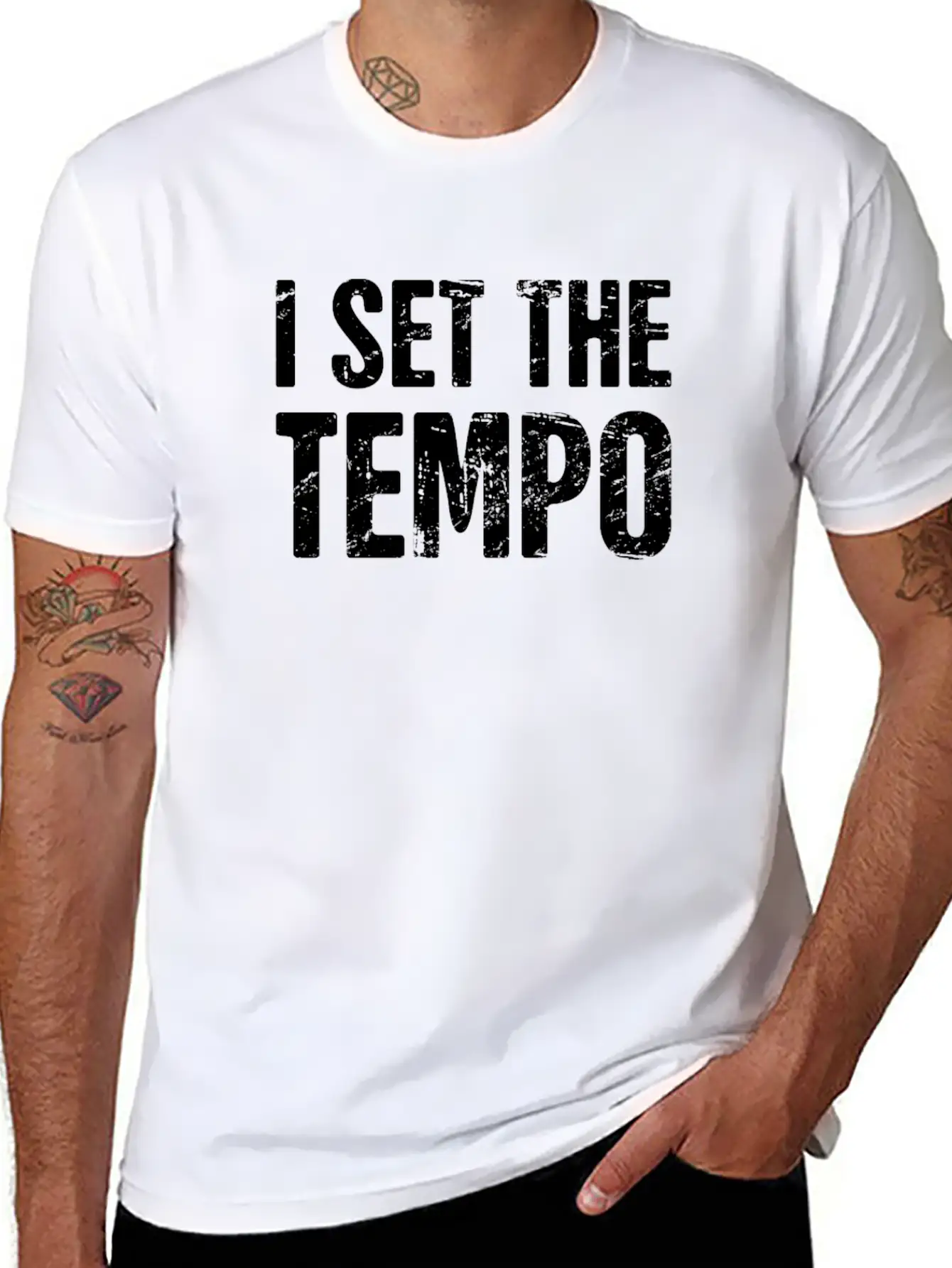 I Set The Tempo | Design For Drummers Essential Cotton Tee For Daily Outfits – Unisex Style
