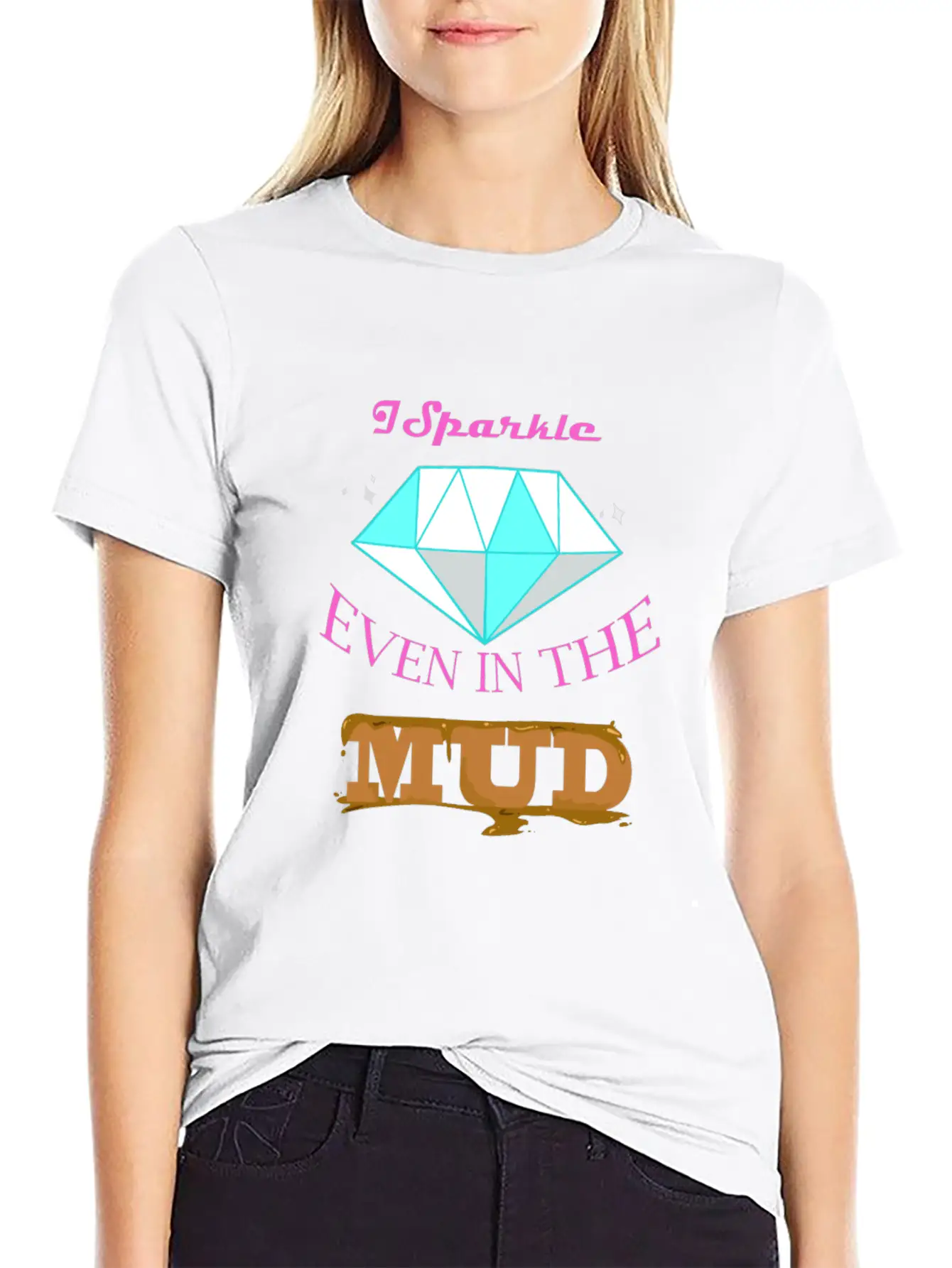 I Sparkle The Mud Run Runner Cowgirl ATV Relaxed Everyday Tee – Lightweight And Durable Cotton