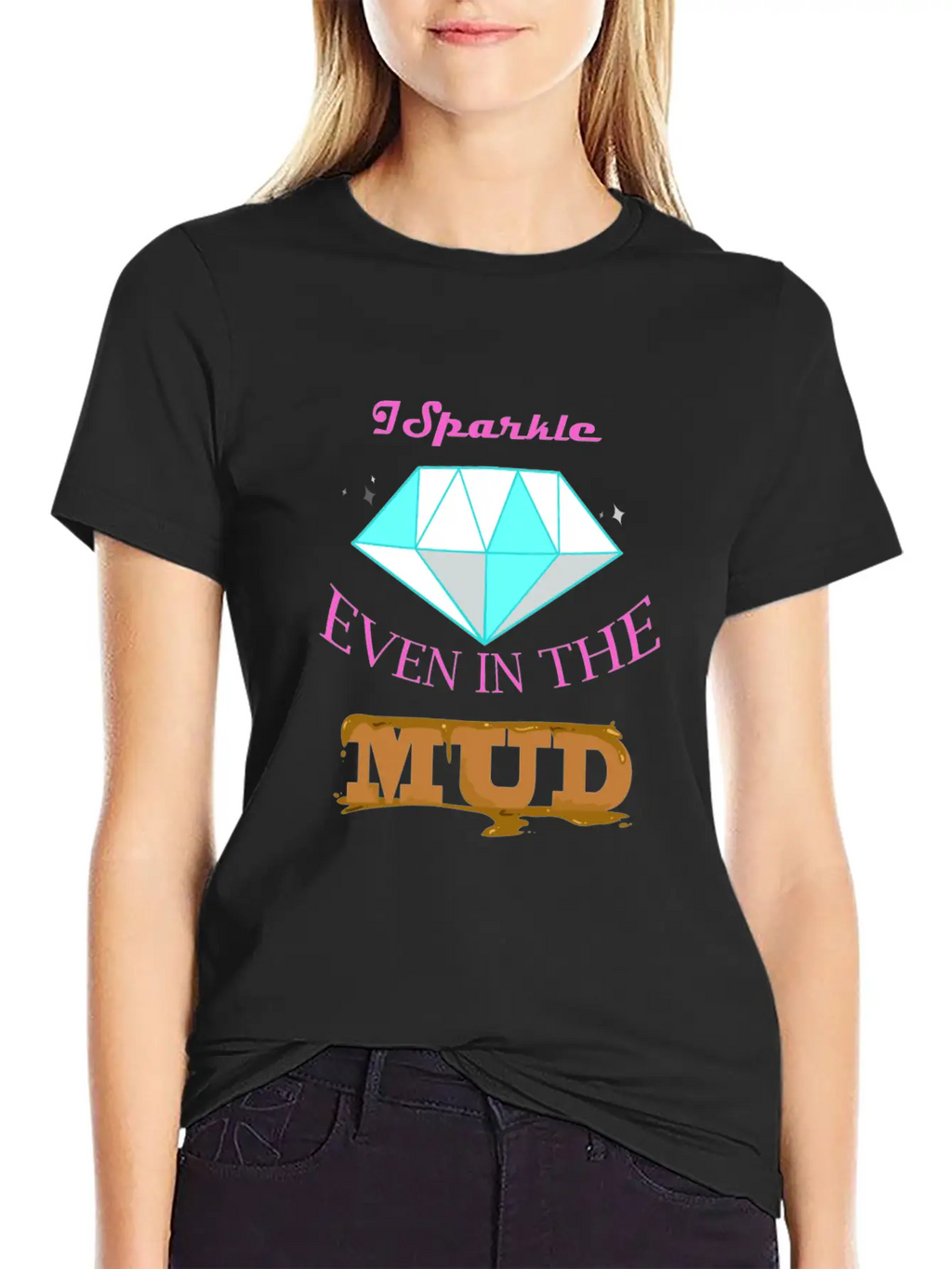 I Sparkle The Mud Run Runner Cowgirl ATV Relaxed Everyday Tee – Lightweight And Durable Cotton