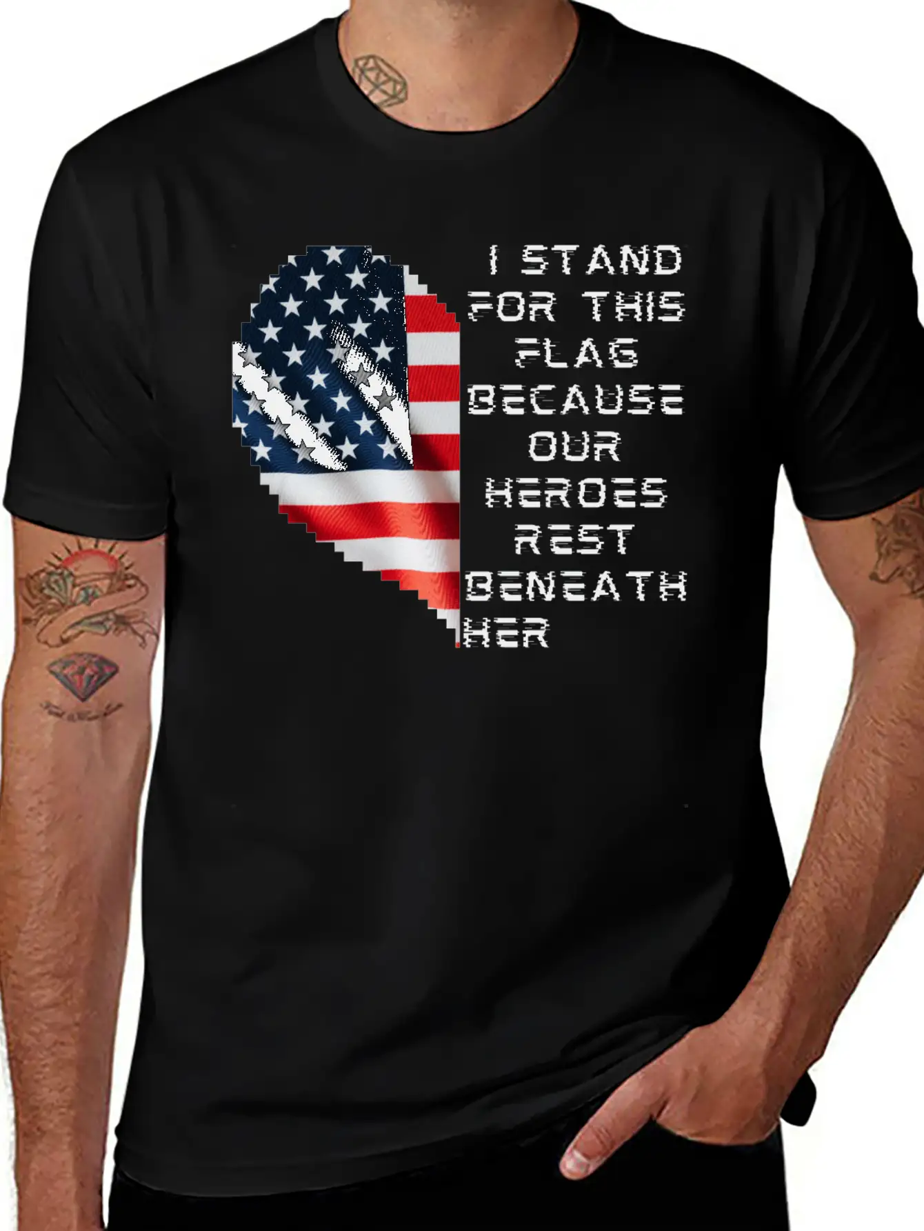 I Stand For This Flag Because Our Heroes Rest Ben Breathable Soft Cotton T-Shirt – Timeless Casual Look