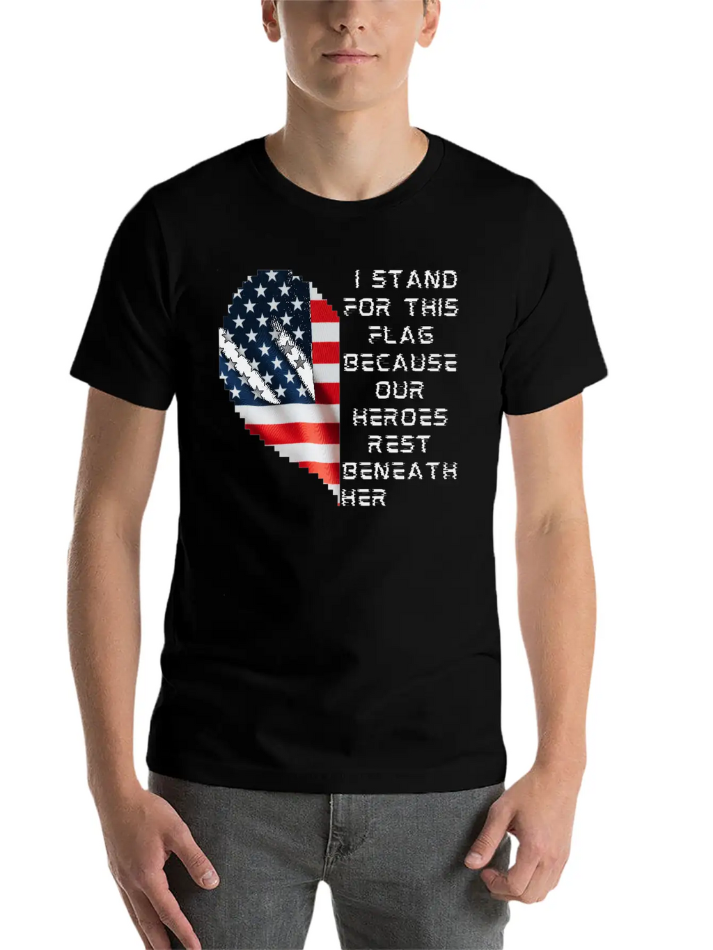 I Stand For This Flag Because Our Heroes Rest Ben Breathable Soft Cotton T-Shirt – Timeless Casual Look