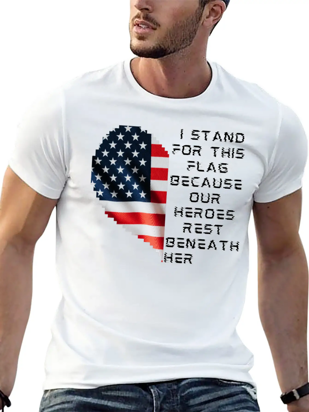 I Stand For This Flag Because Our Heroes Rest Ben Breathable Soft Cotton T-Shirt – Timeless Casual Look
