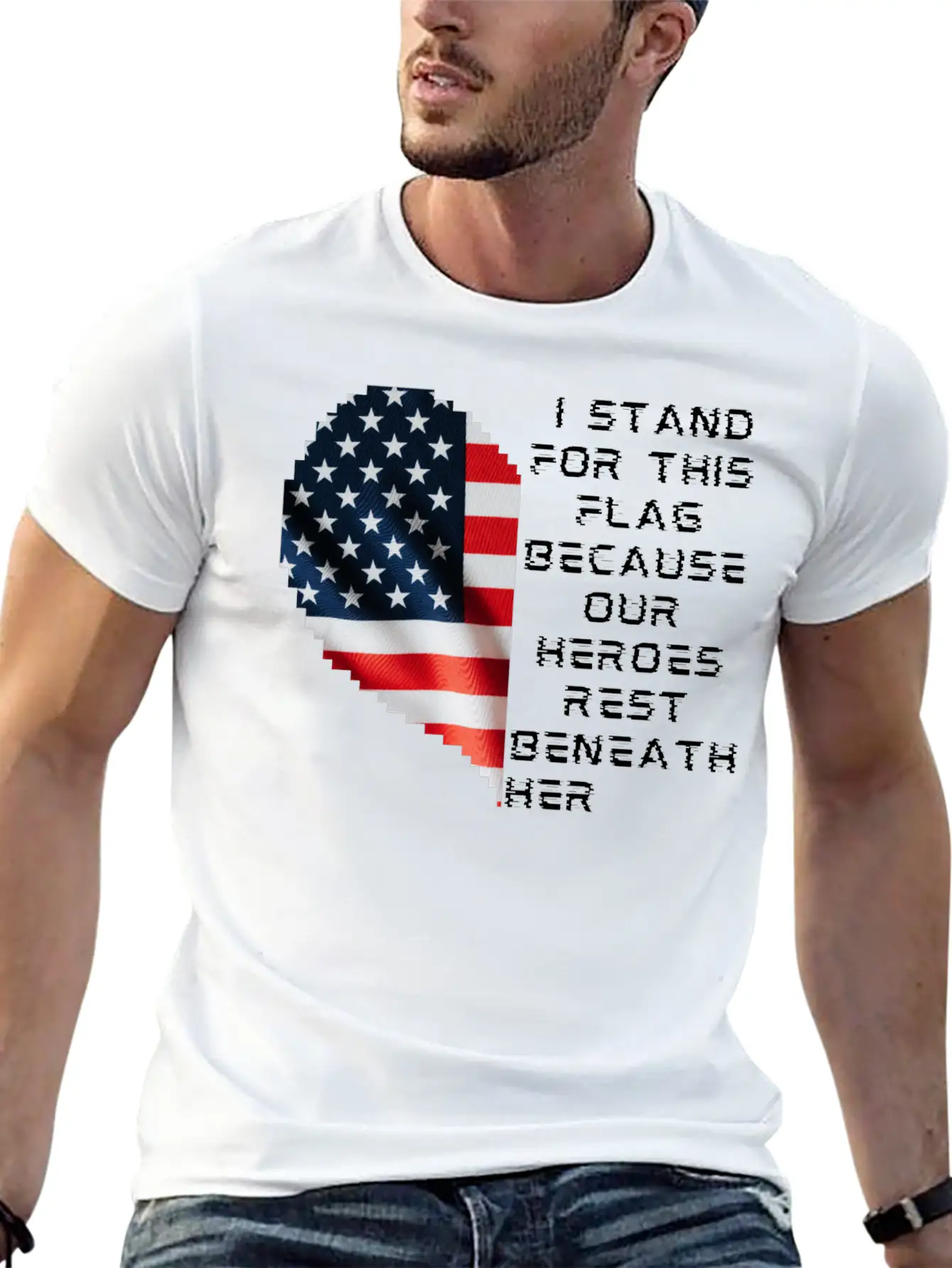 I Stand For This Flag Because Our Heroes Rest Ben Breathable Soft Cotton T-Shirt – Timeless Casual Look