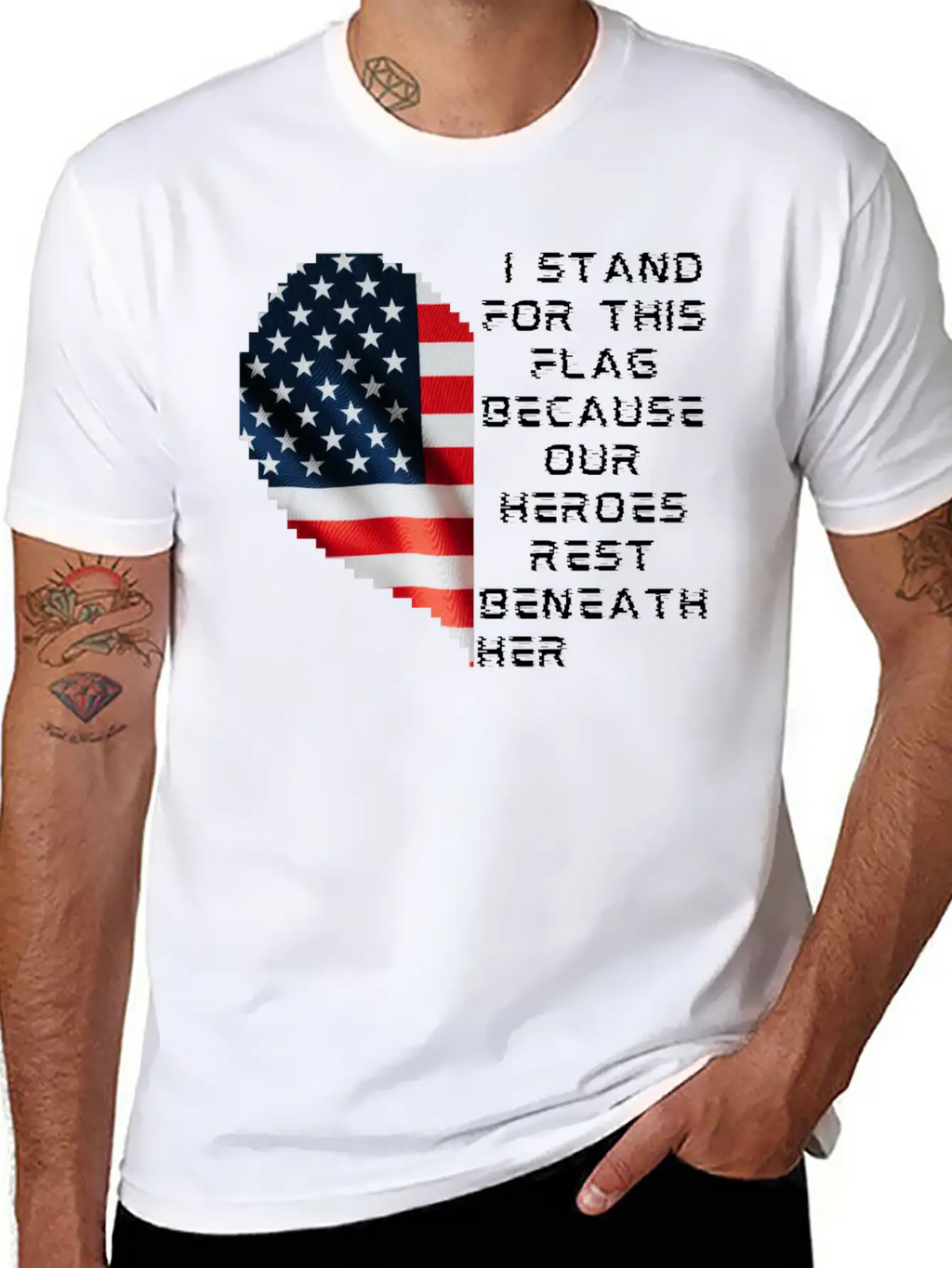 I Stand For This Flag Because Our Heroes Rest Ben Breathable Soft Cotton T-Shirt – Timeless Casual Look