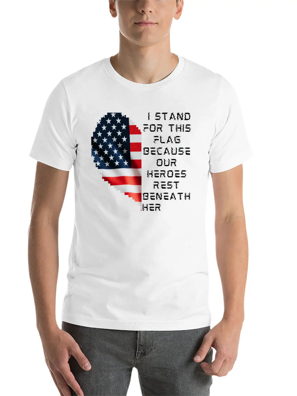 I Stand For This Flag Because Our Heroes Rest Ben Breathable Soft Cotton T-Shirt – Timeless Casual Look