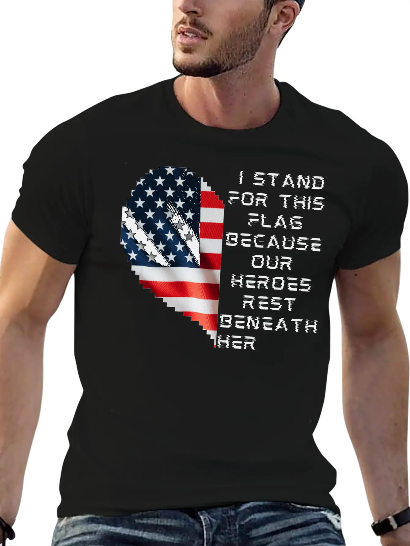 I Stand For This Flag Because Our Heroes Rest Ben Breathable Soft Cotton T-Shirt – Timeless Casual Look