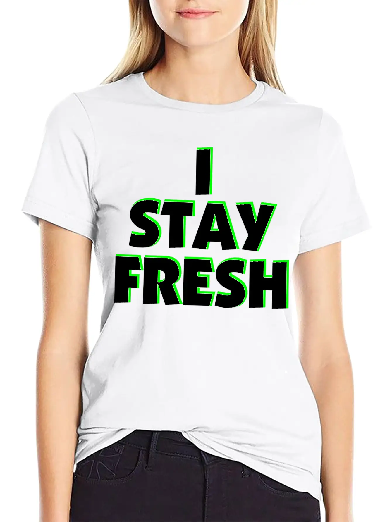 I Stay Fresh Neon Green Unisex Casual T-Shirt – Clean Design For Daily Comfort