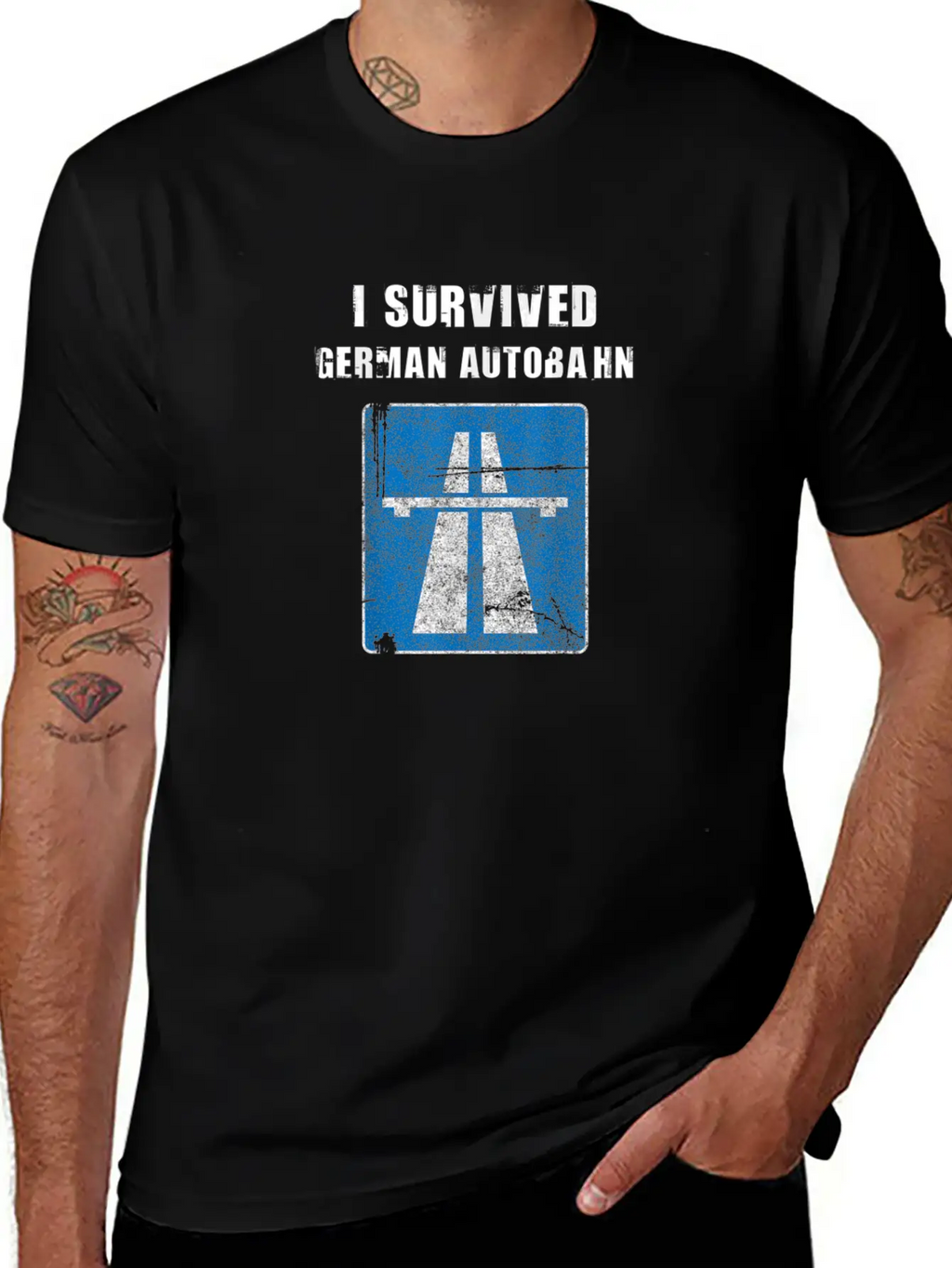 I Survived German Autobahn Strae Straenverkehr Tem Breathable Graphic T-Shirt – Perfect For Casual Days