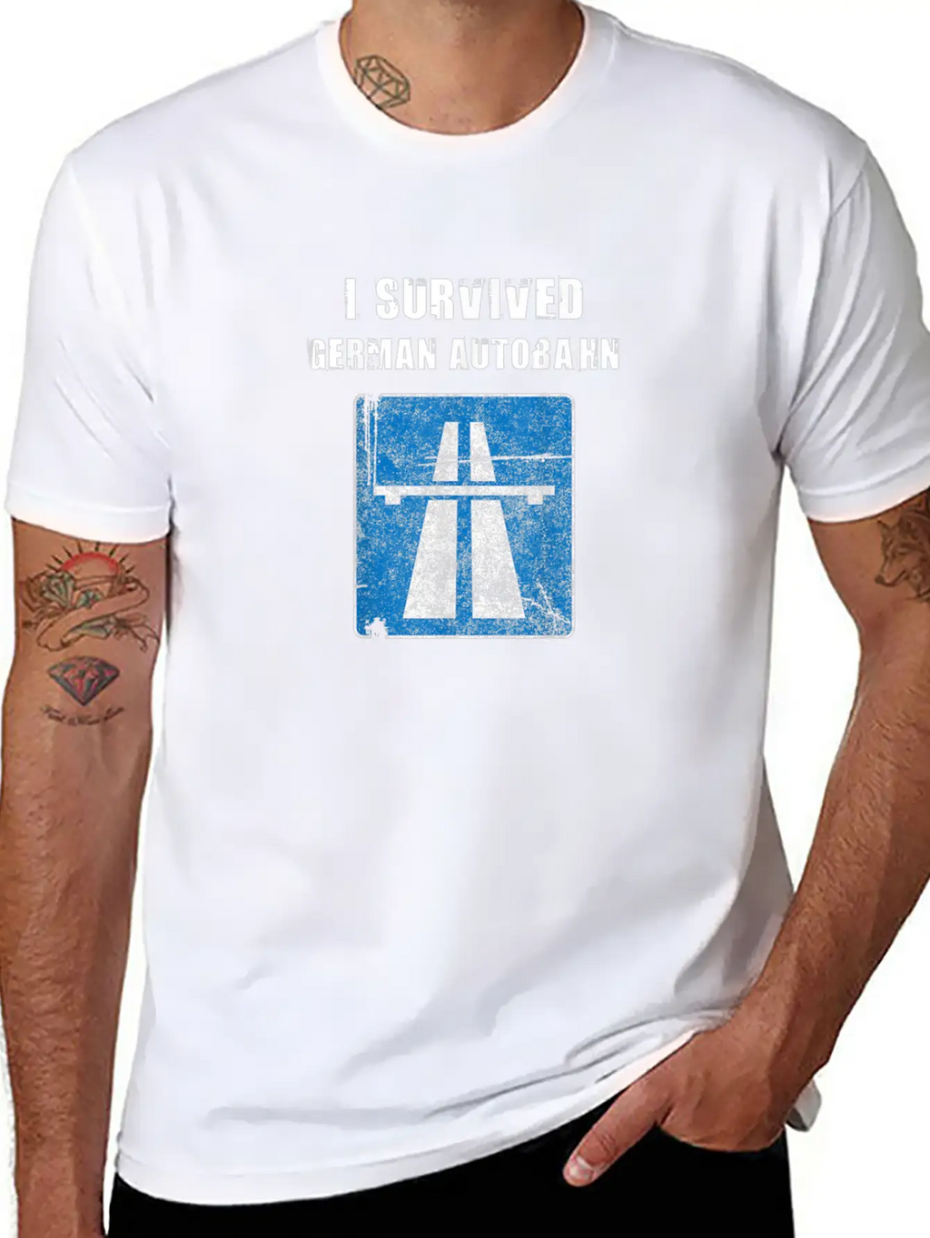 I Survived German Autobahn Strae Straenverkehr Tem Breathable Graphic T-Shirt – Perfect For Casual Days