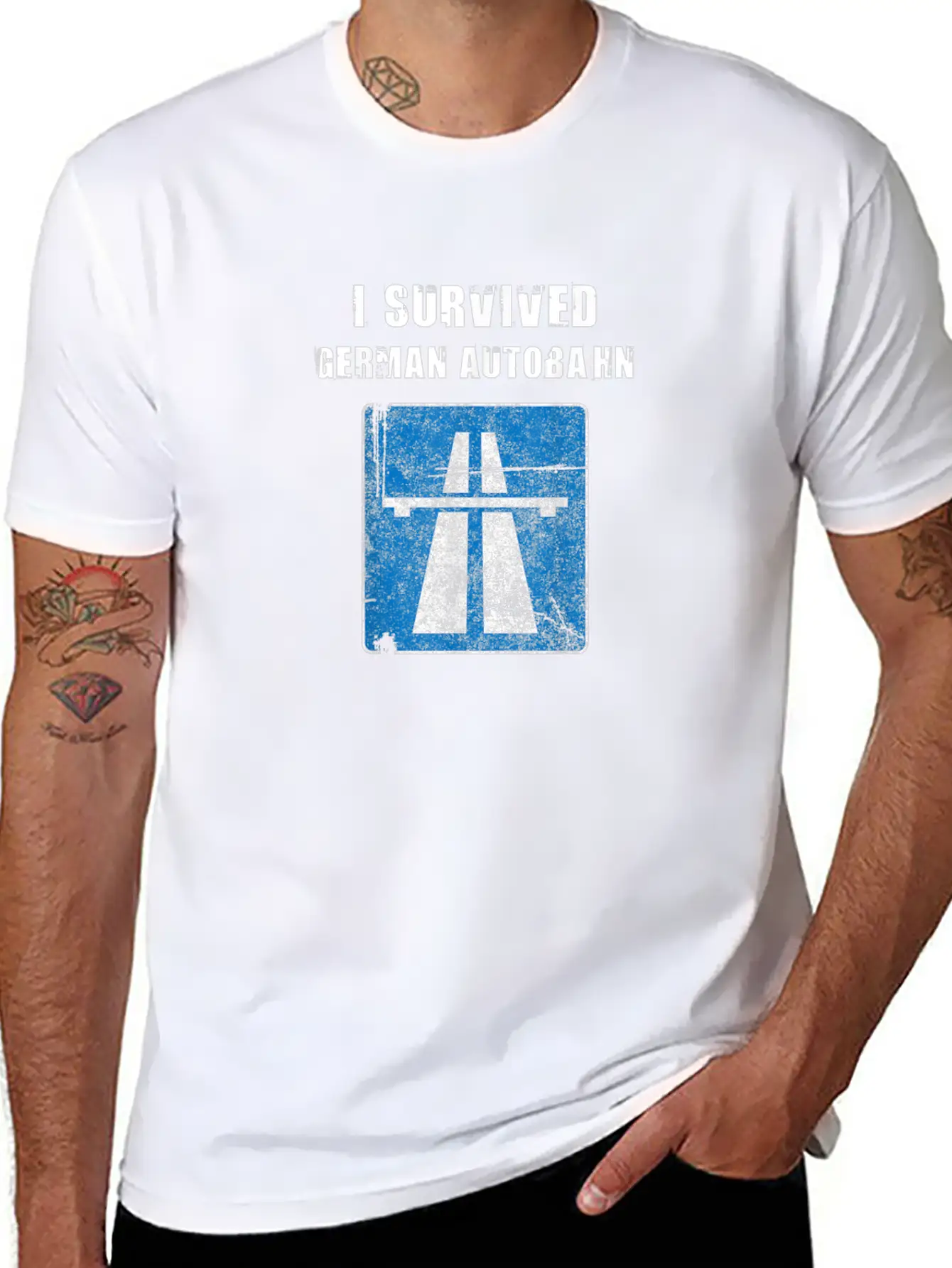 I Survived German Autobahn Strae Straenverkehr Tem Breathable Graphic T-Shirt – Perfect For Casual Days