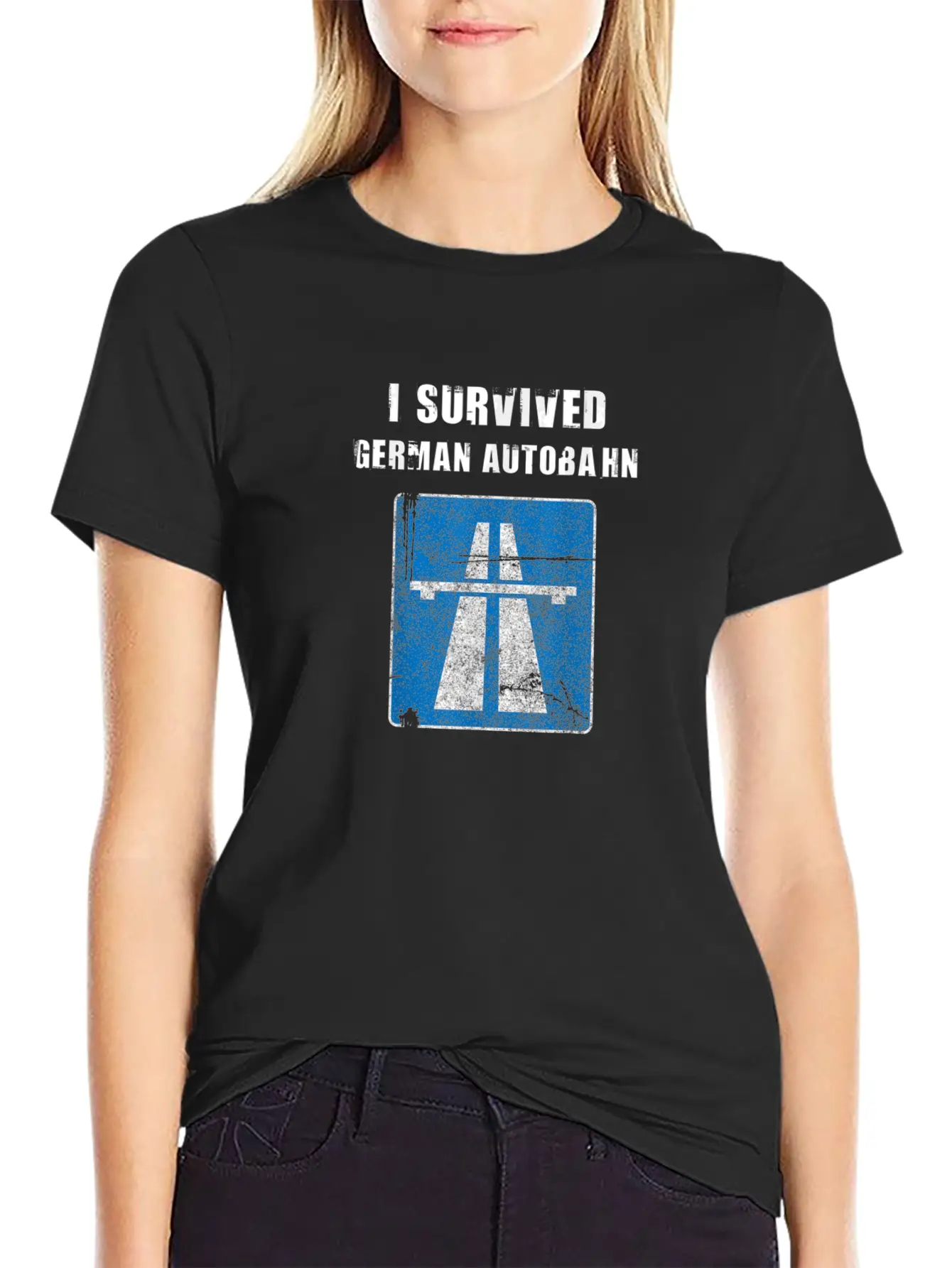 I Survived German Autobahn Strae Straenverkehr Tem Breathable Graphic T-Shirt – Perfect For Casual Days