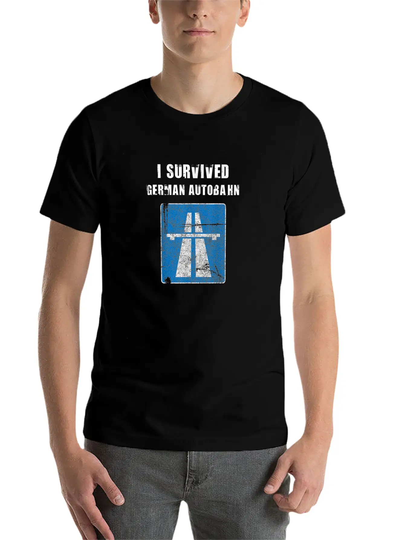 I Survived German Autobahn Strae Straenverkehr Tem Breathable Graphic T-Shirt – Perfect For Casual Days