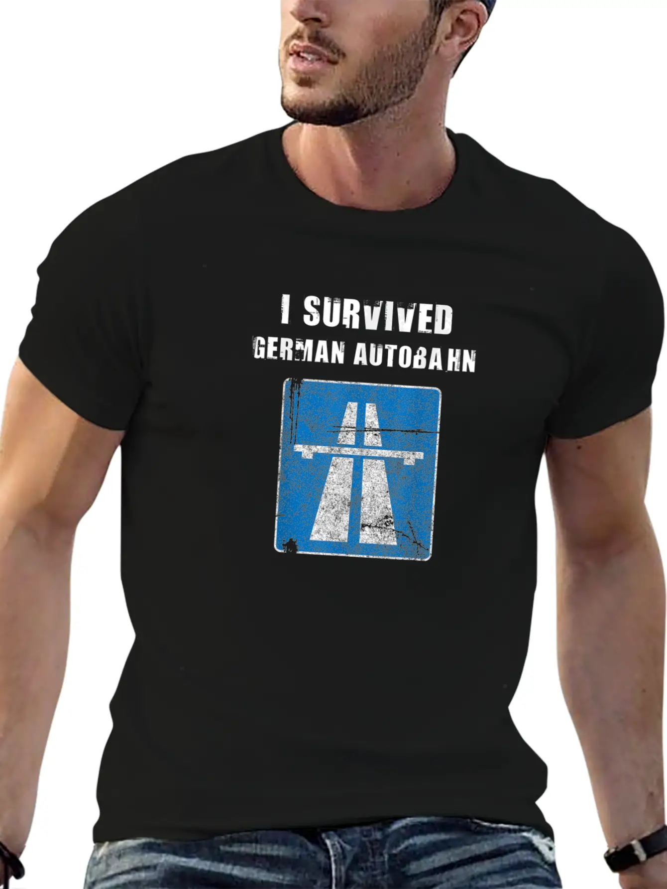 I Survived German Autobahn Strae Straenverkehr Tem Breathable Graphic T-Shirt – Perfect For Casual Days