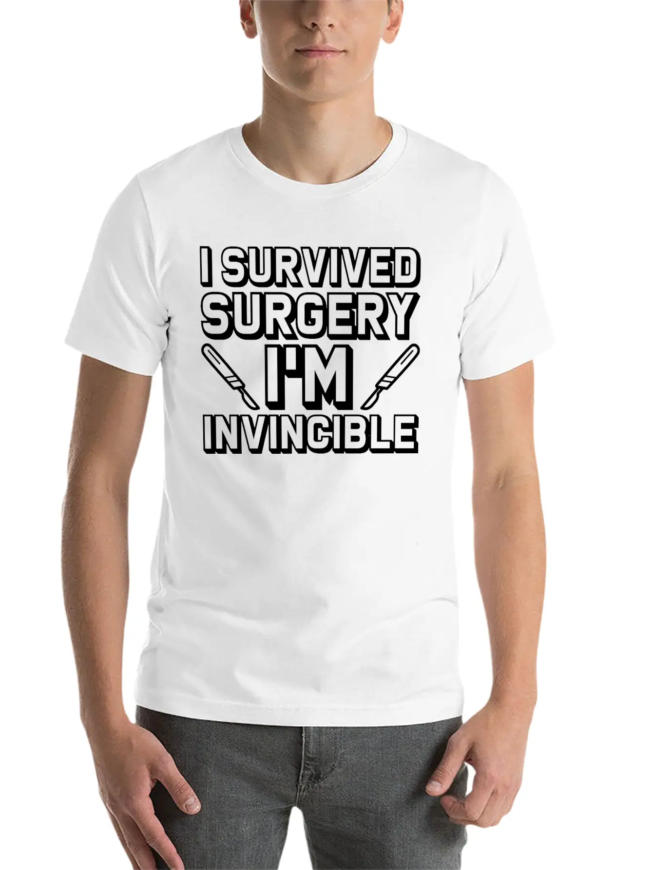 I Survived Surgery, I'm Invincible Classic Cotton Tee – Unisex Comfort For Any Season