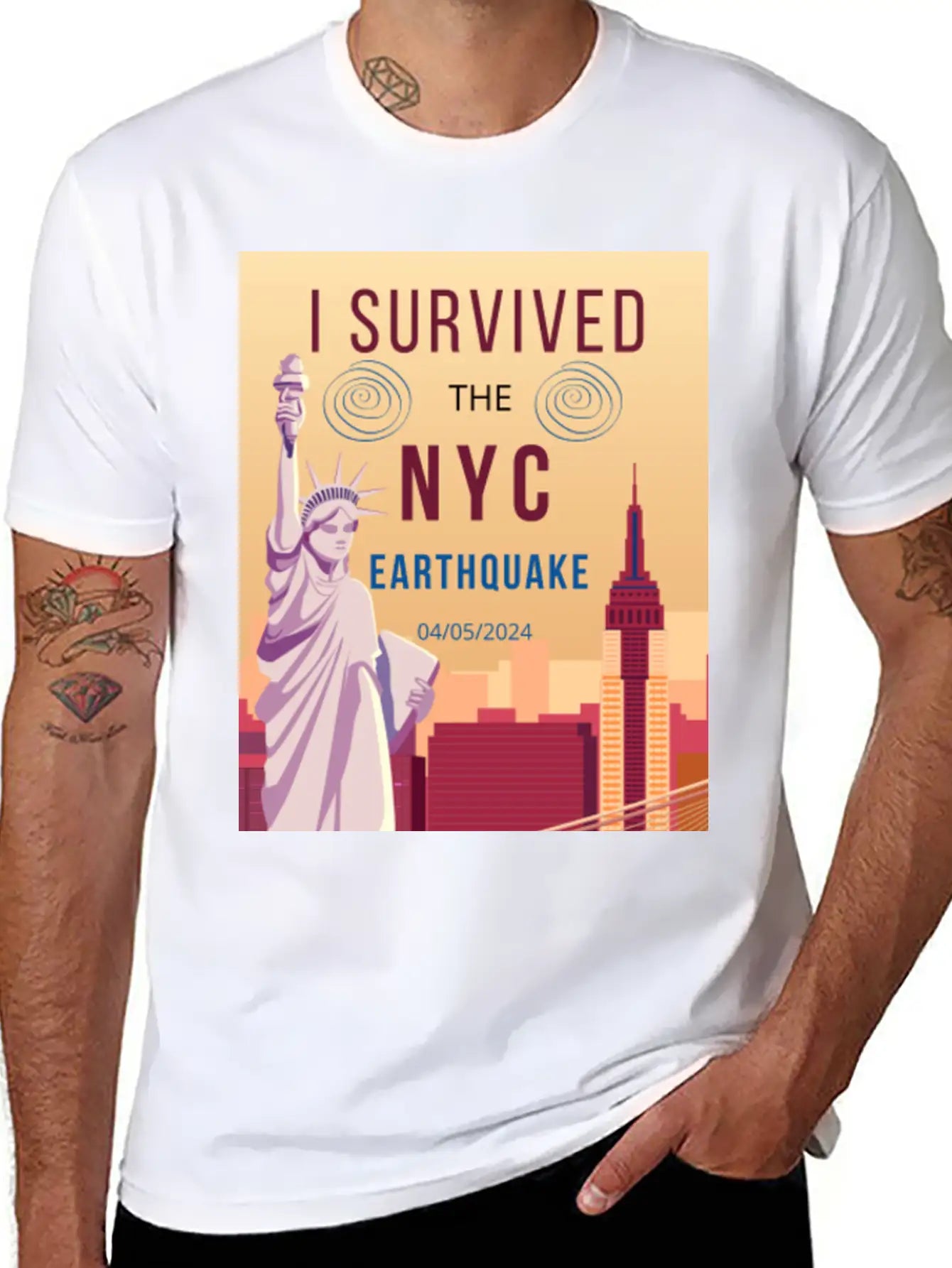 I Survived The NYC Earthquake Essential Cotton Tee For Daily Outfits – Unisex Style