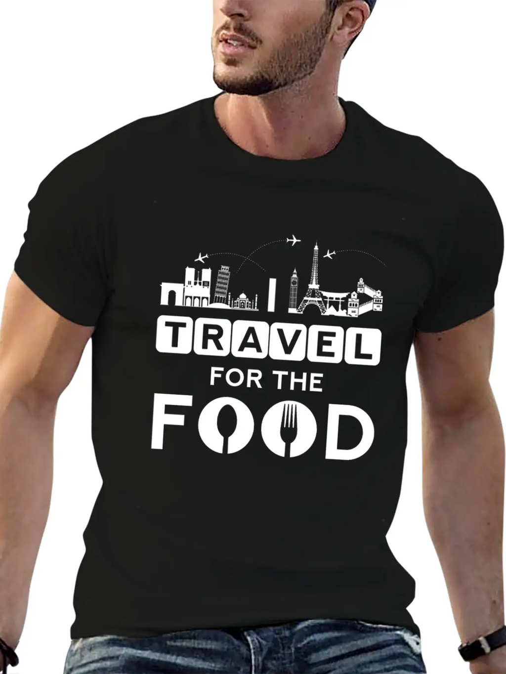 I Travel For The Food - Cook World Traveller Breathable Graphic T-Shirt – Perfect For Casual Days