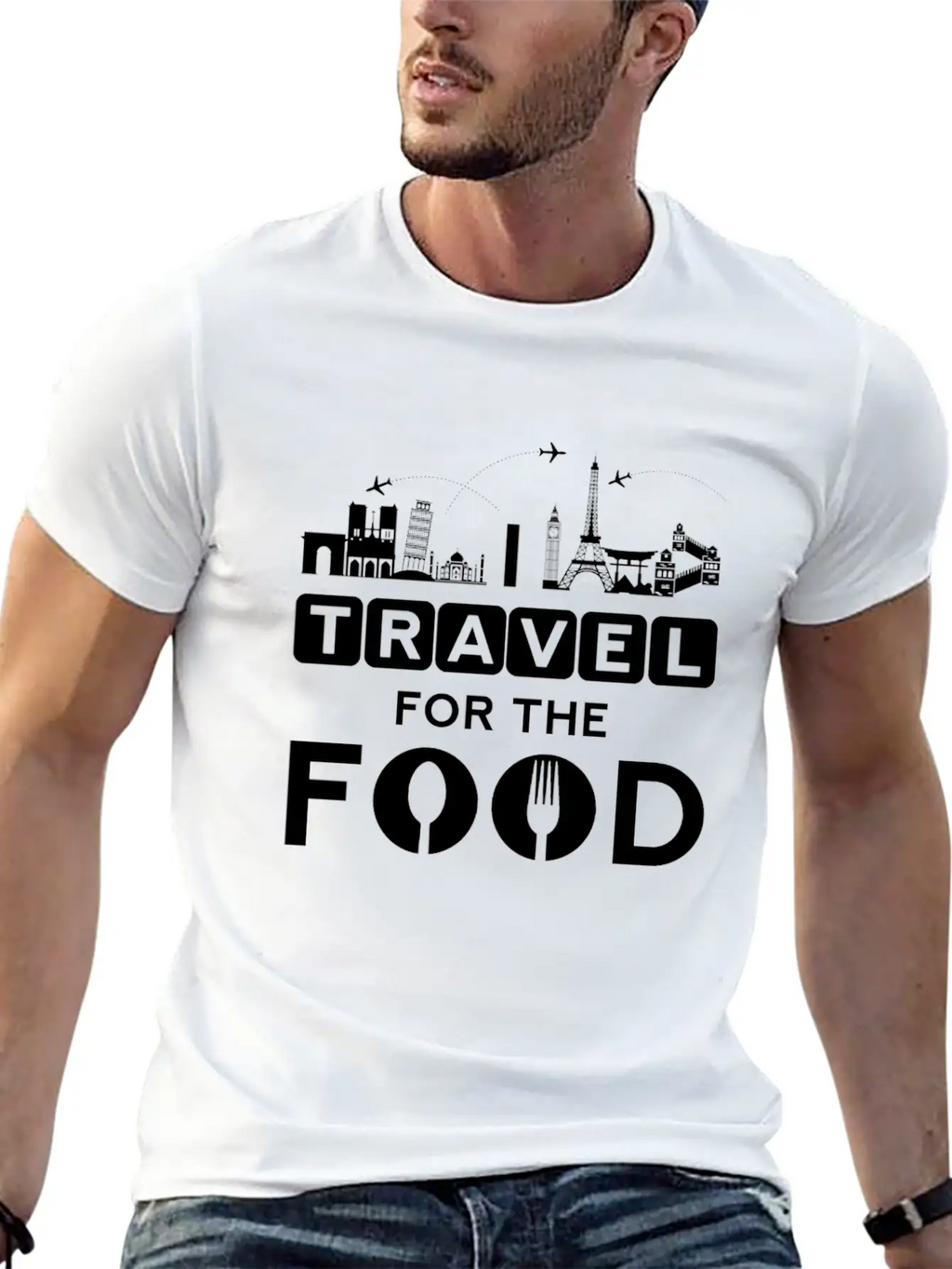 I Travel For The Food - Cook World Traveller Breathable Graphic T-Shirt – Perfect For Casual Days