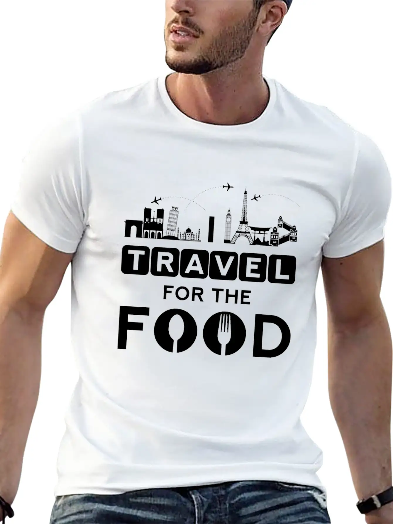 I Travel For The Food - Cook World Traveller Breathable Graphic T-Shirt – Perfect For Casual Days