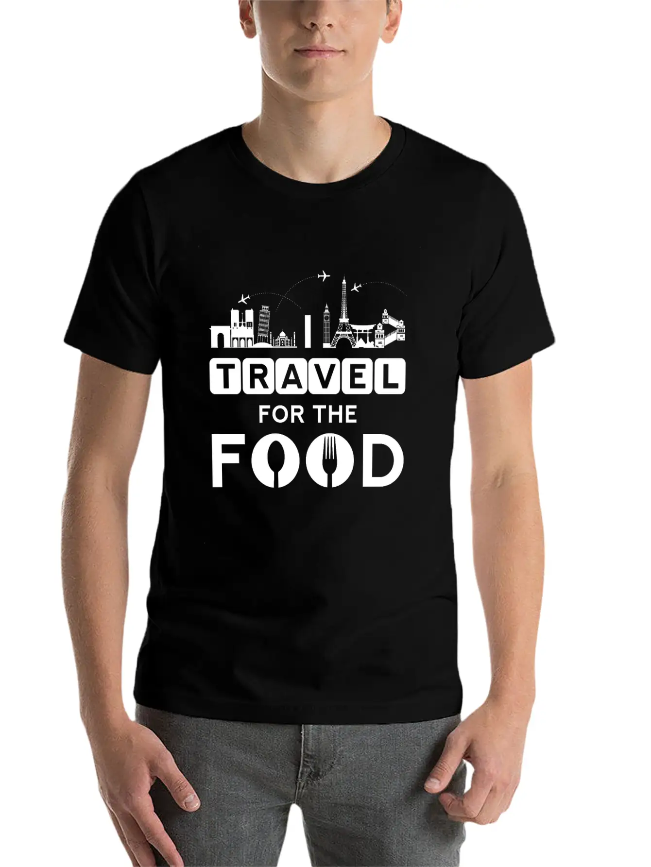 I Travel For The Food - Cook World Traveller Breathable Graphic T-Shirt – Perfect For Casual Days