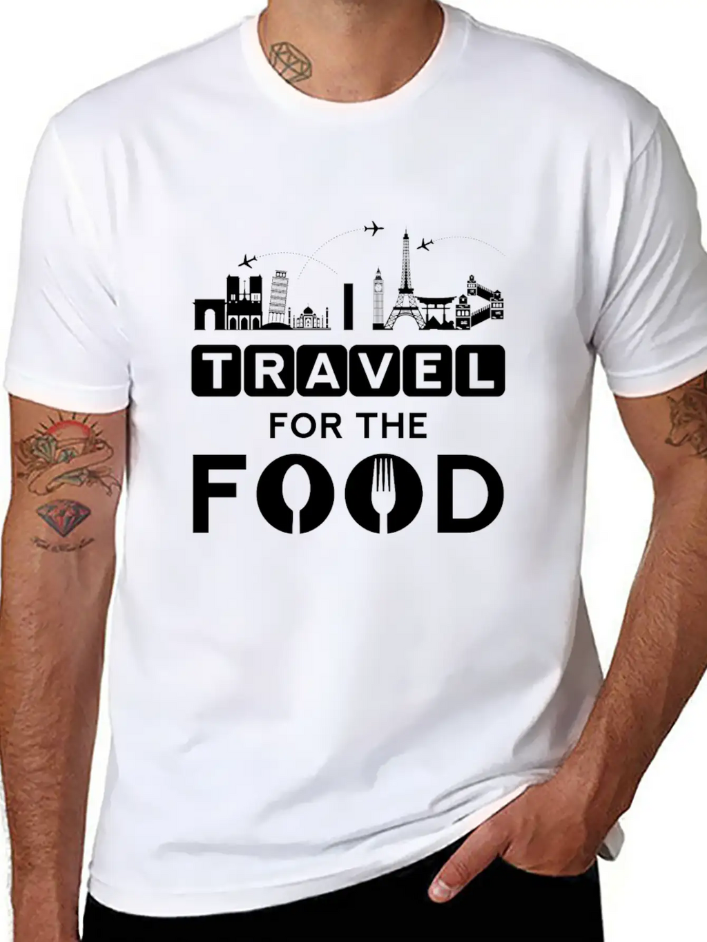 I Travel For The Food - Cook World Traveller Breathable Graphic T-Shirt – Perfect For Casual Days