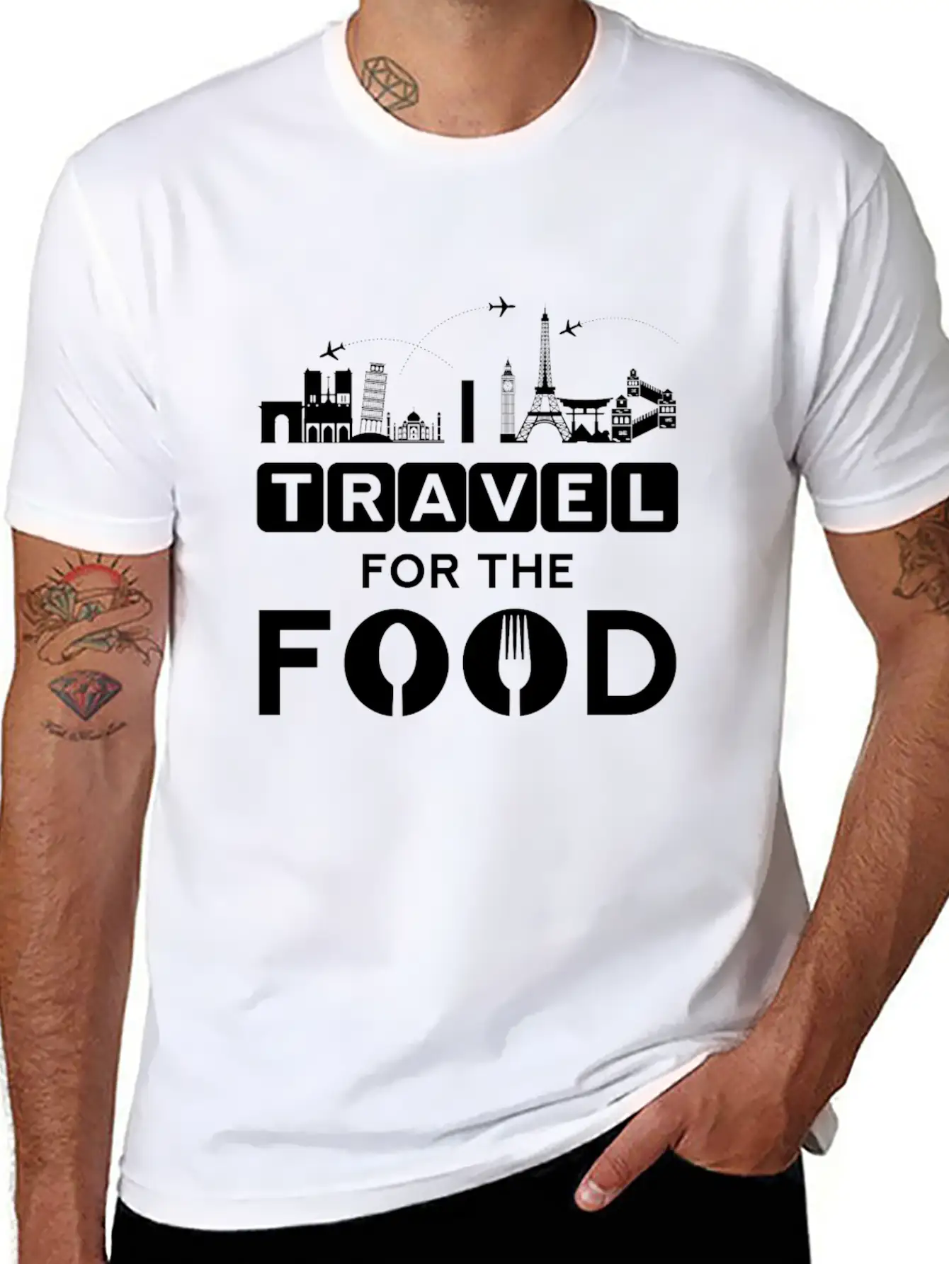 I Travel For The Food - Cook World Traveller Breathable Graphic T-Shirt – Perfect For Casual Days