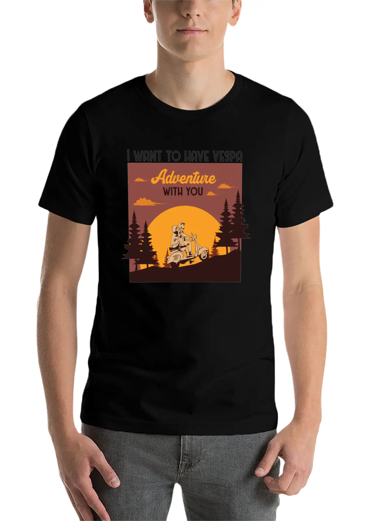 I Want To Have Vespa Adventure With You Relaxed Everyday Tee – Lightweight And Durable Cotton